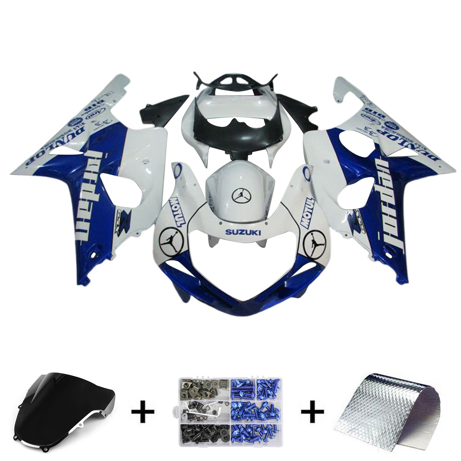 2000-2002 Suzuki GSXR1000 K1 K2 Kit de carénage carrosserie plastique ABS