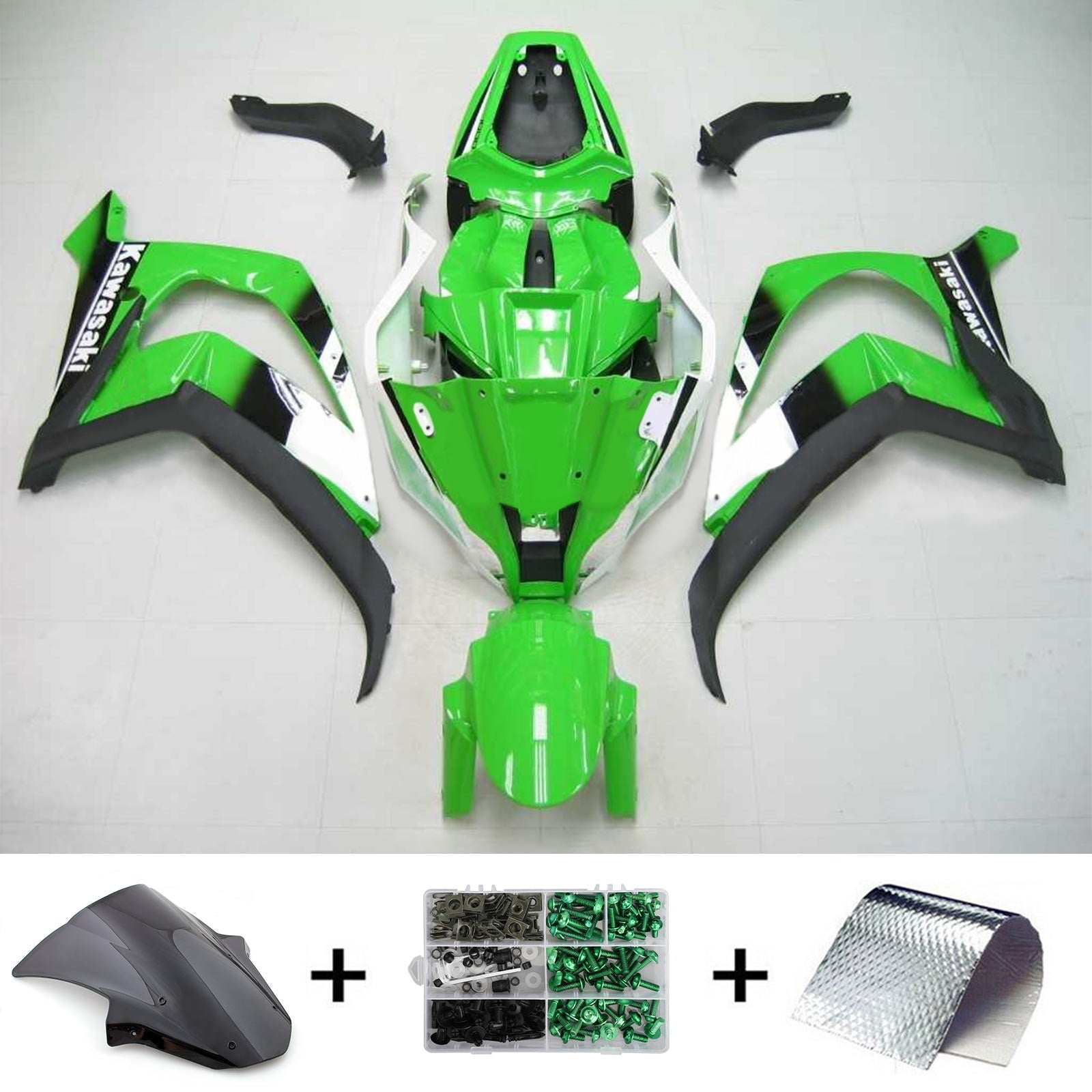 2011-2015 Kawasaki ZX10R Amotopart Injeksjon Fairing Kit Bodywork Plast Abs #105