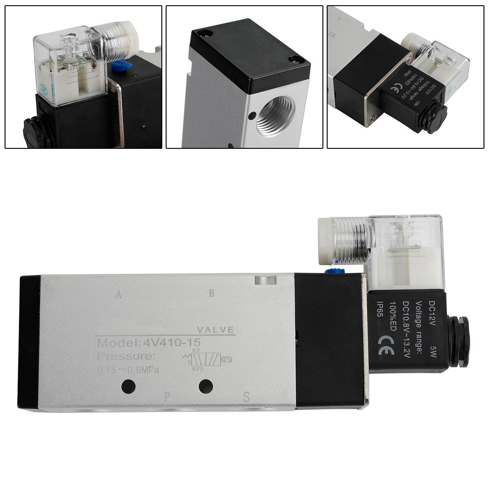 Électrovanne pneumatique électrique 4V310-10 DC 12V, 2 positions, 5 voies, PT 1/2"