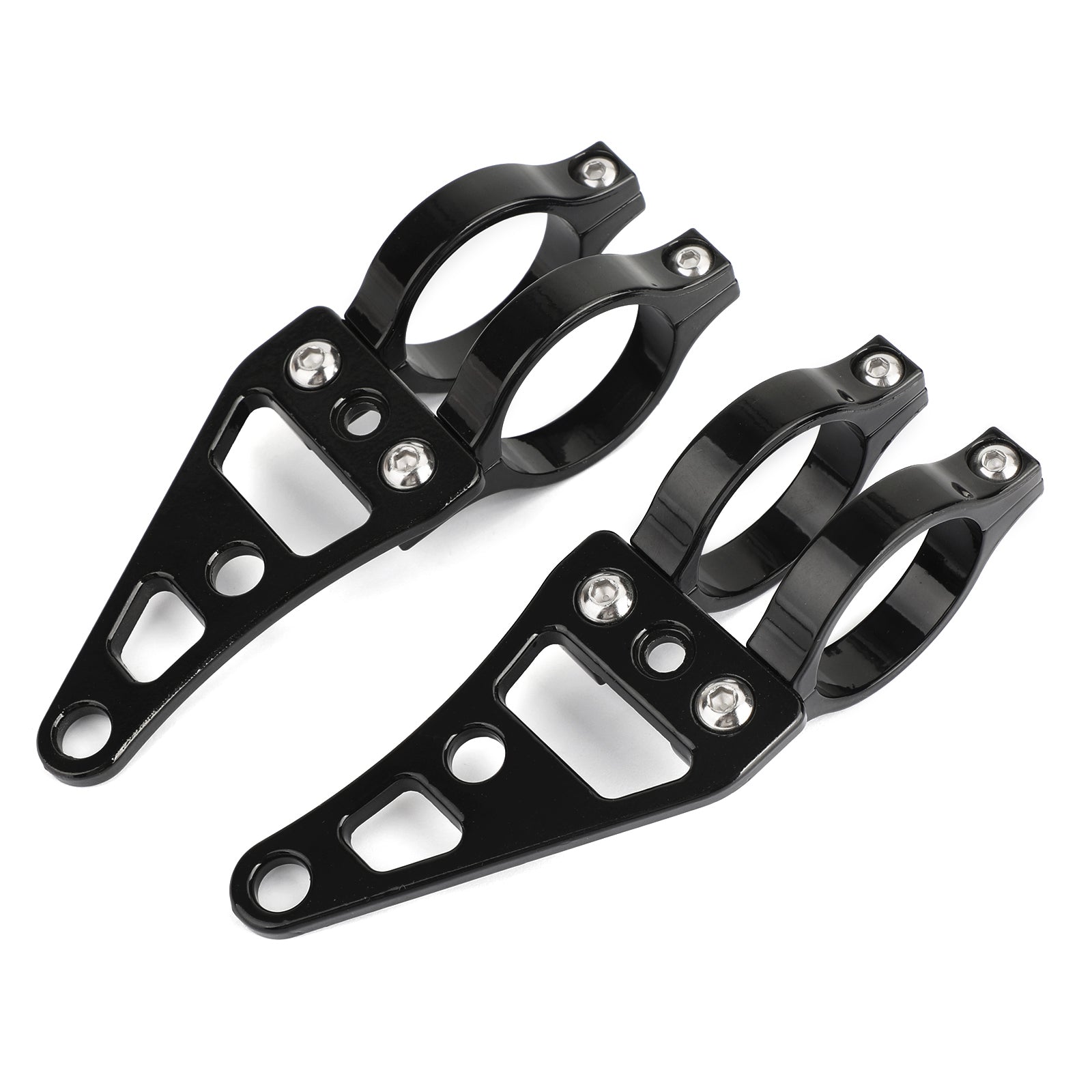 Universal 41mm Headlight Mount Bracket Fork Ear Chopper Cafe Racer Black Generic