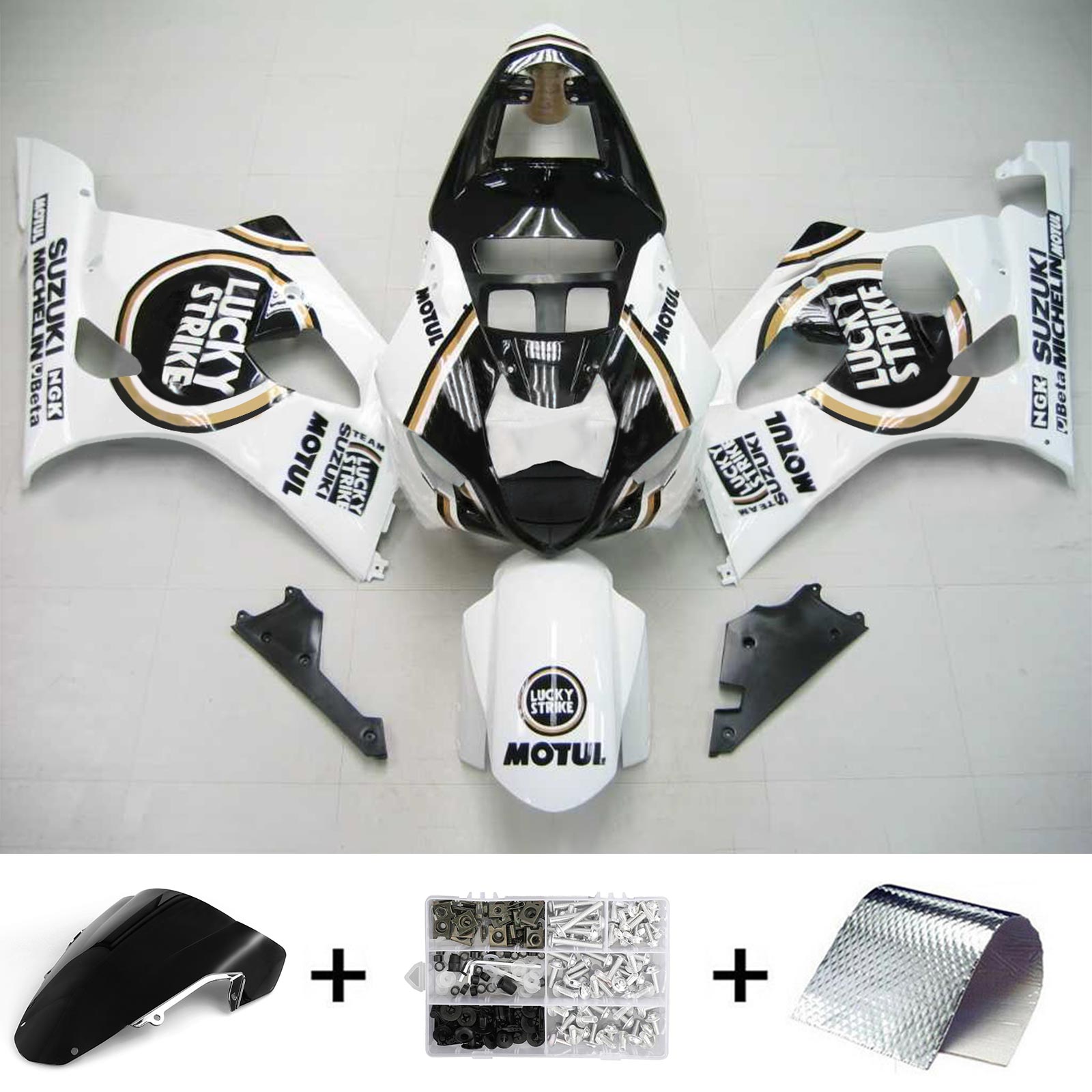 2003-2004 Suzuki GSXR1000 K3 Amotopart Injection Fairing Kit Karosseri Plast ABS #121