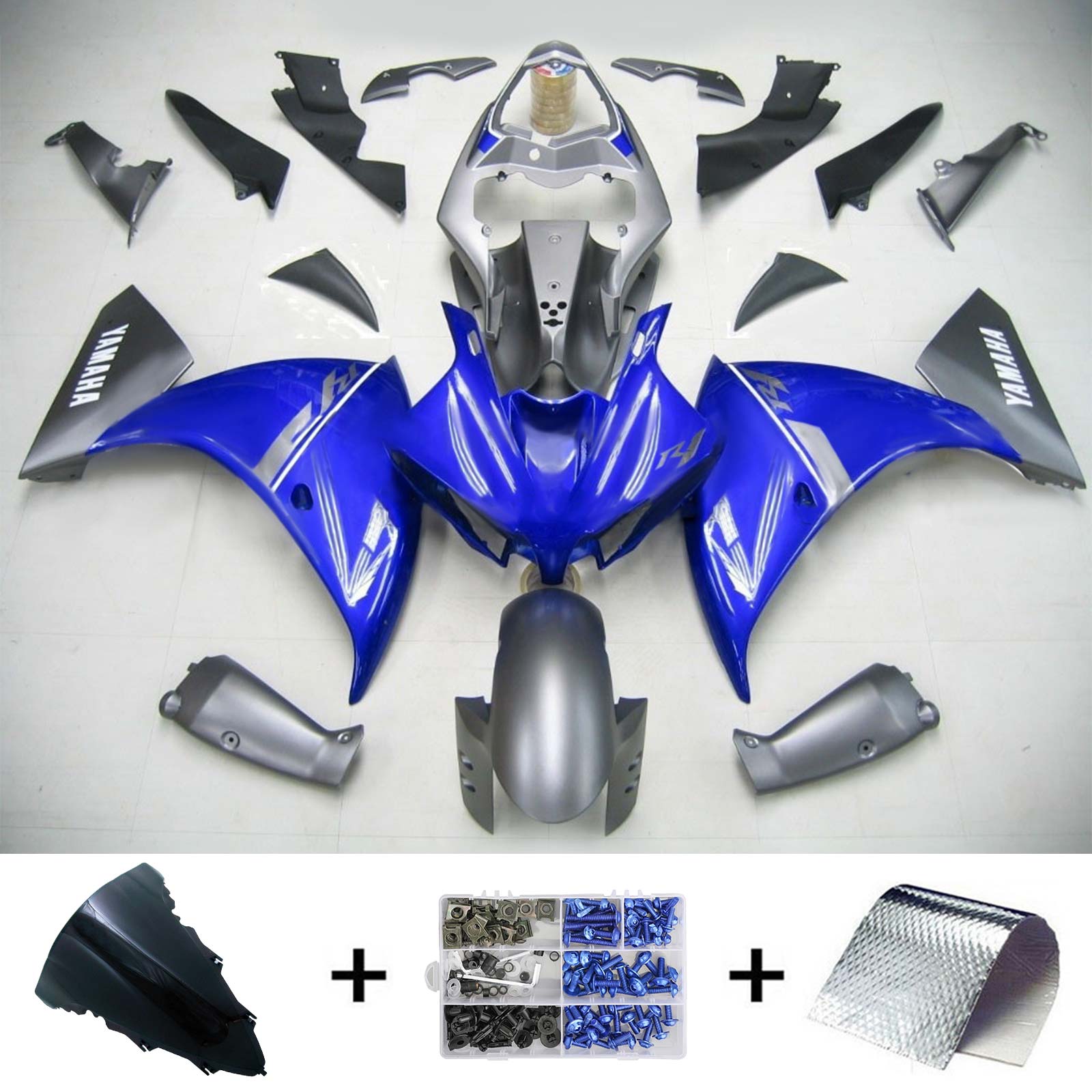 2009-2011 Yamaha YZF 1000 R1 Kit de carénage d'injection carrosserie plastique ABS #125