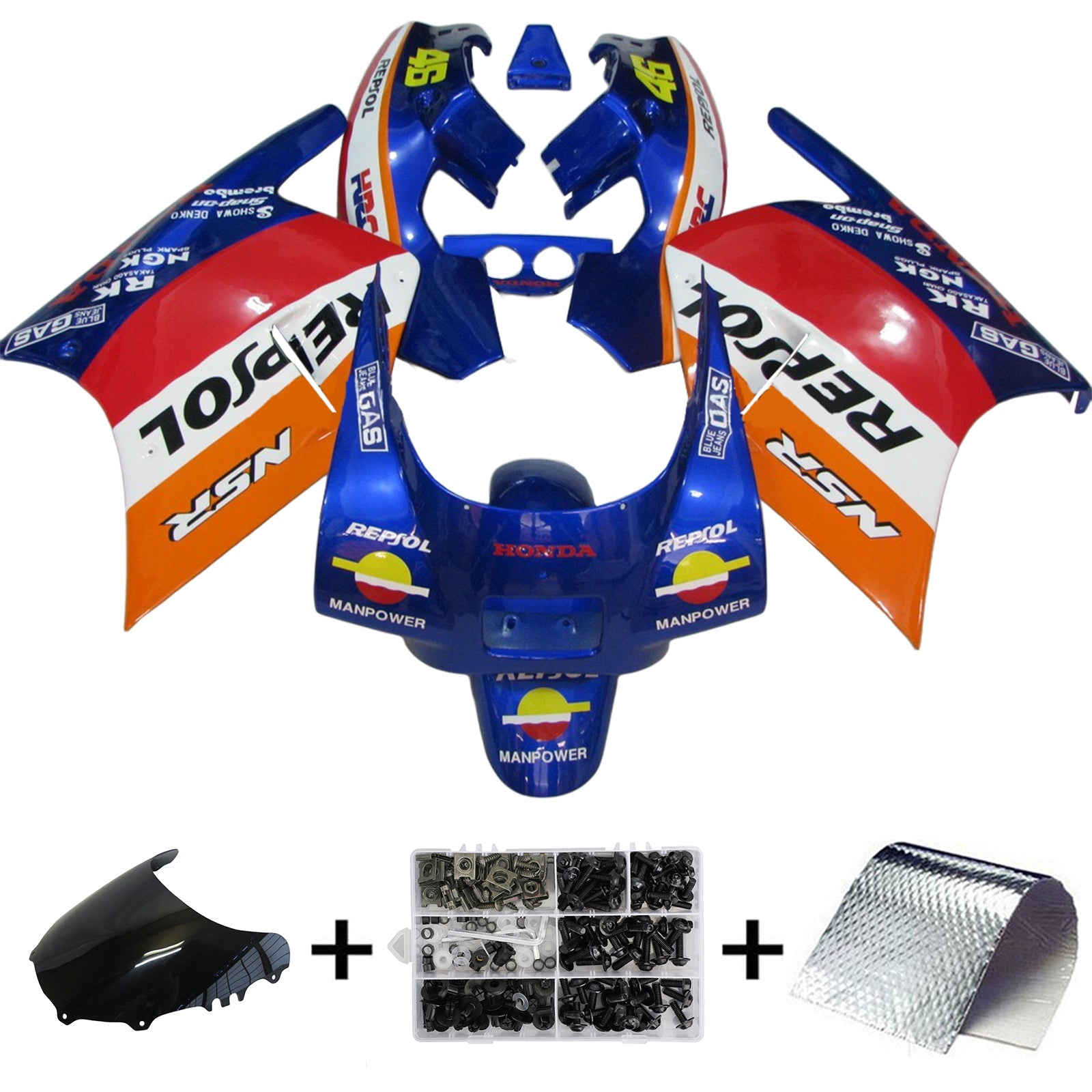 1988-1989 Honda NSR250R Injection Fairing Kit Bodywork Plastic ABS #107