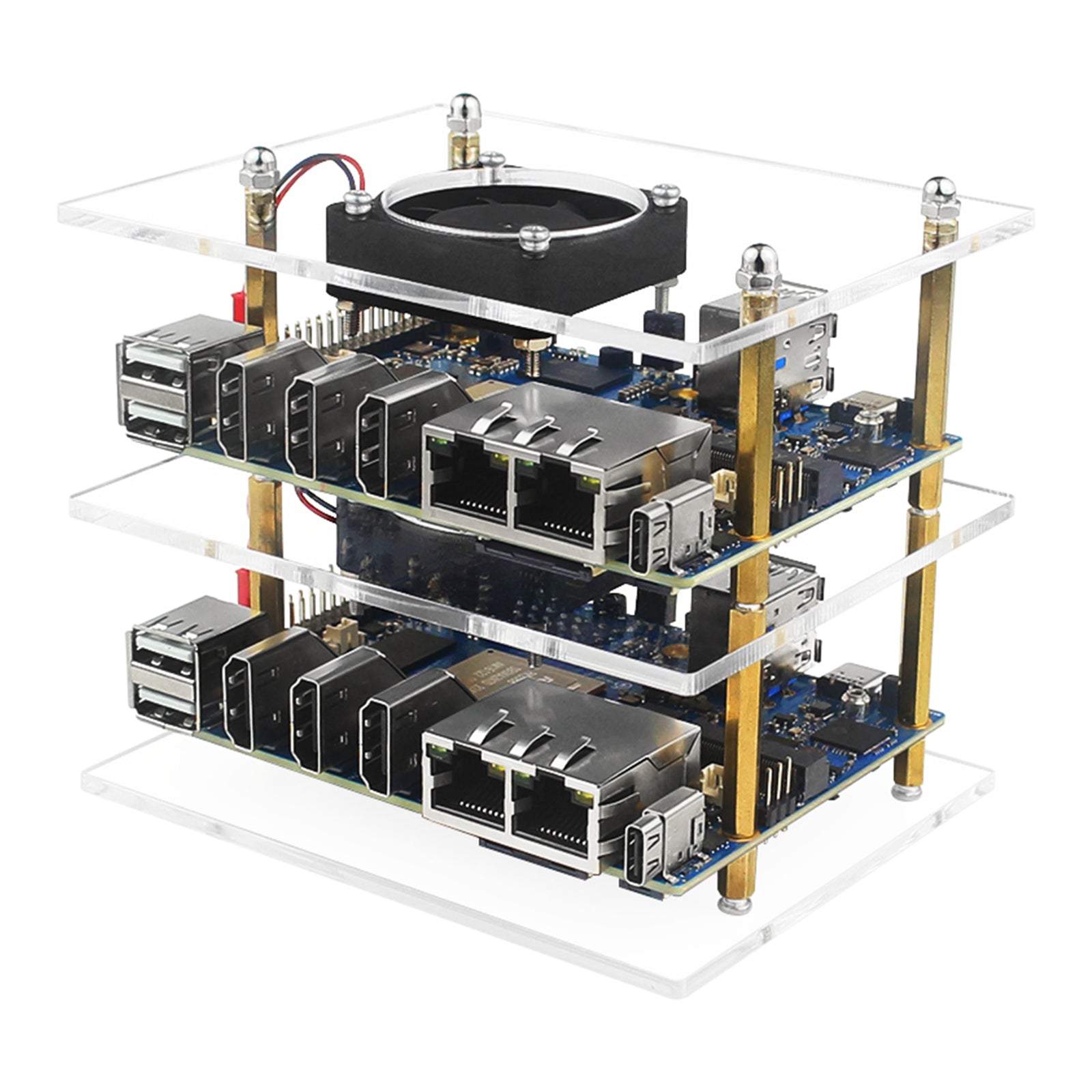 Orange Pi 5 Plus Orangepi beschermende schaal Tweelaagse cluster acrylschaal