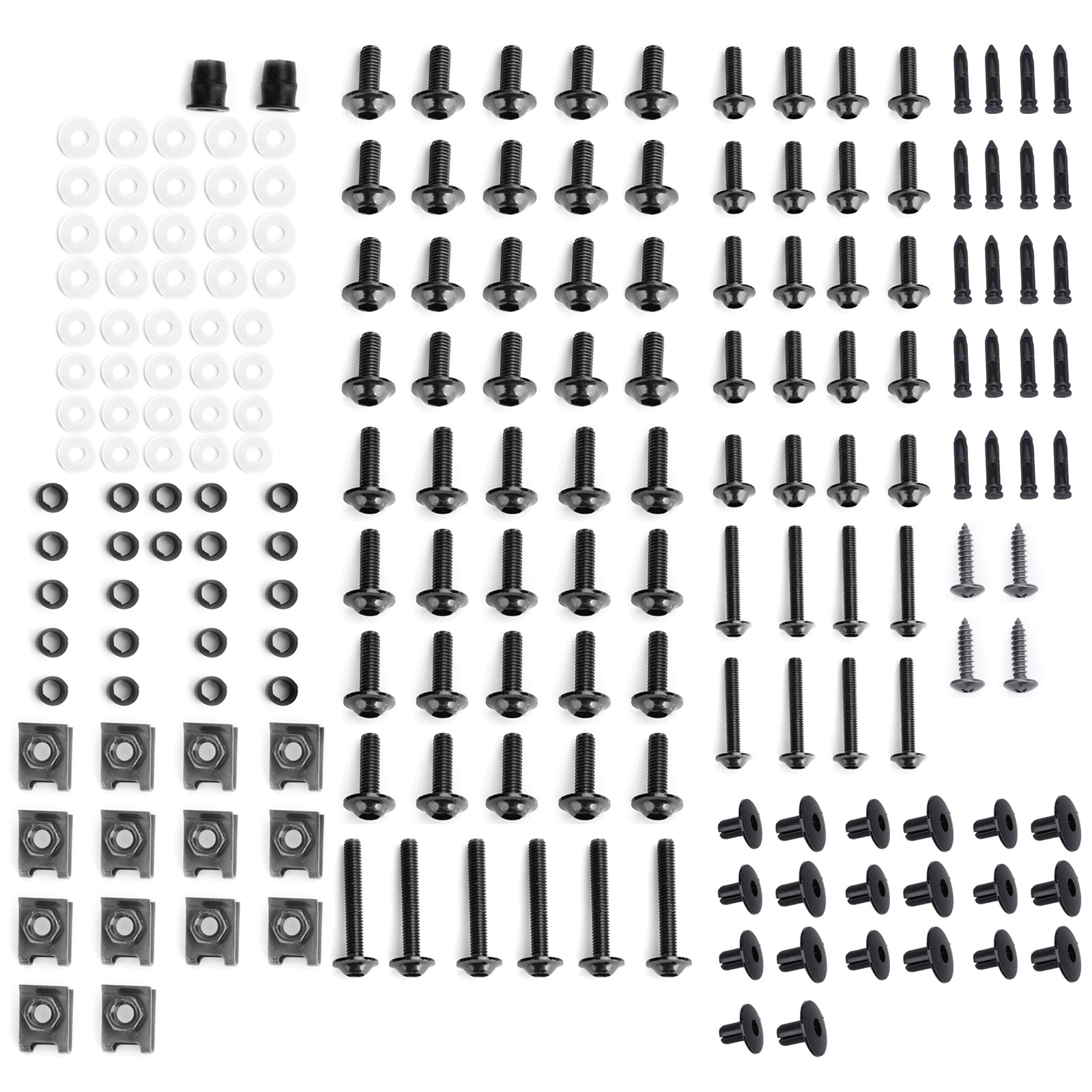 Kit de carénage Kawasaki Zx6R noir mat avec boulon d'injection en plastique 2013-2018