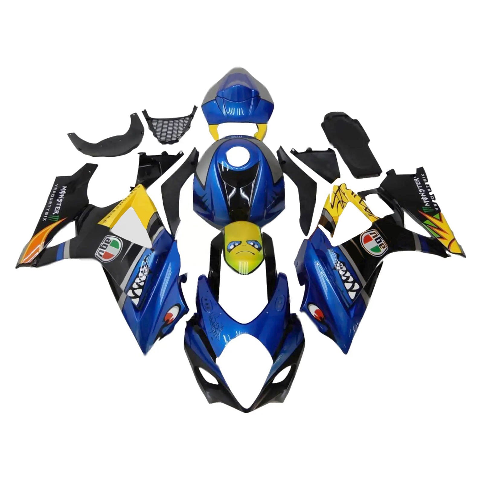 2007-2008 Suzuki GSXR1000 K7 Kuipset Carrosserie Kunststof ABS