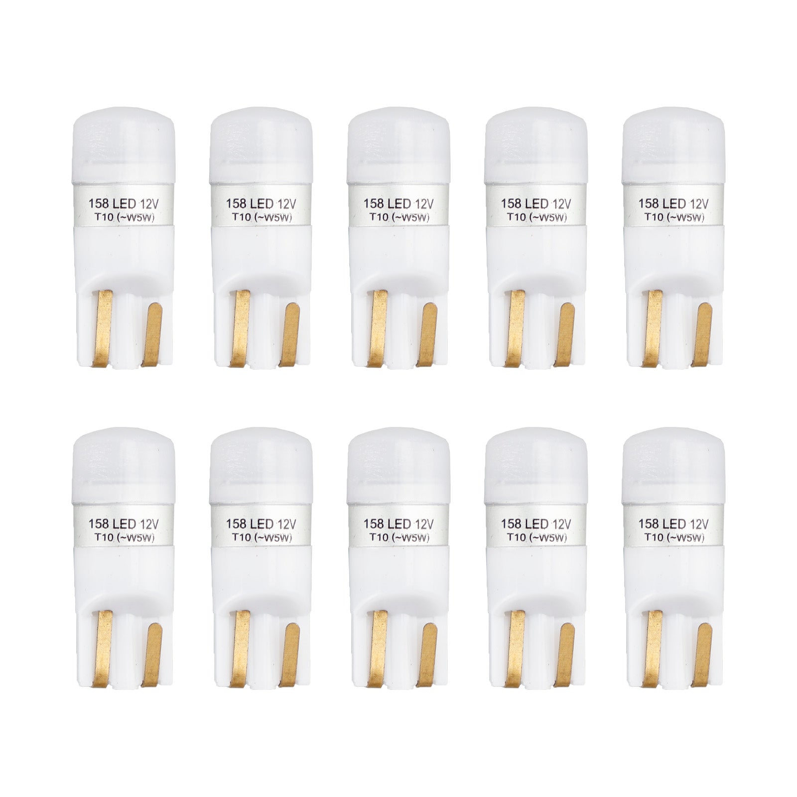 10X pour ampoules LED HELLA 158W LED/T10W5 12V 1WW2 .1X9.5D 6000K