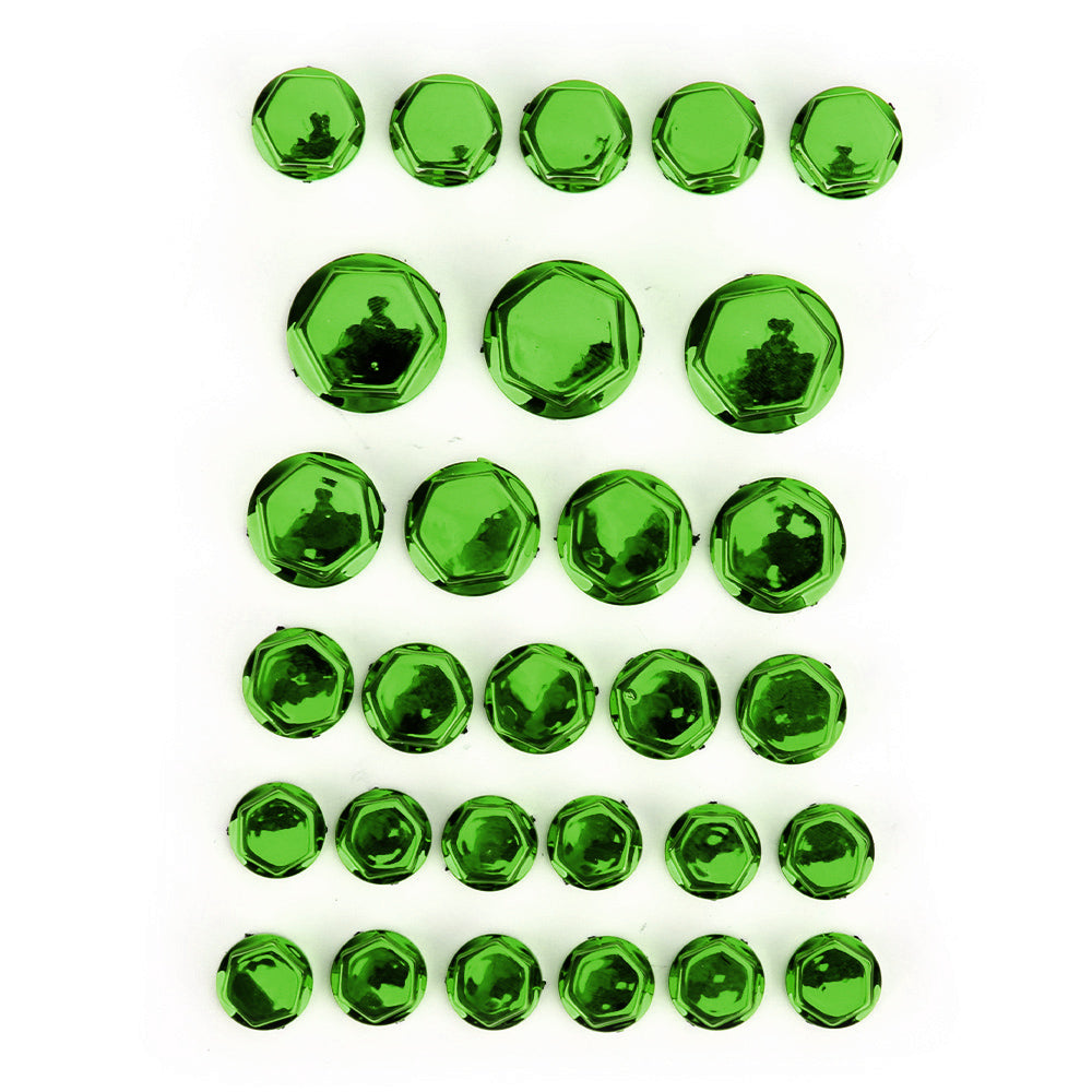 30pcs 5 sizes Motorcycle Green Plastic Hexagon Socket Screw Covers Bolt Nut Cap Cover Generic