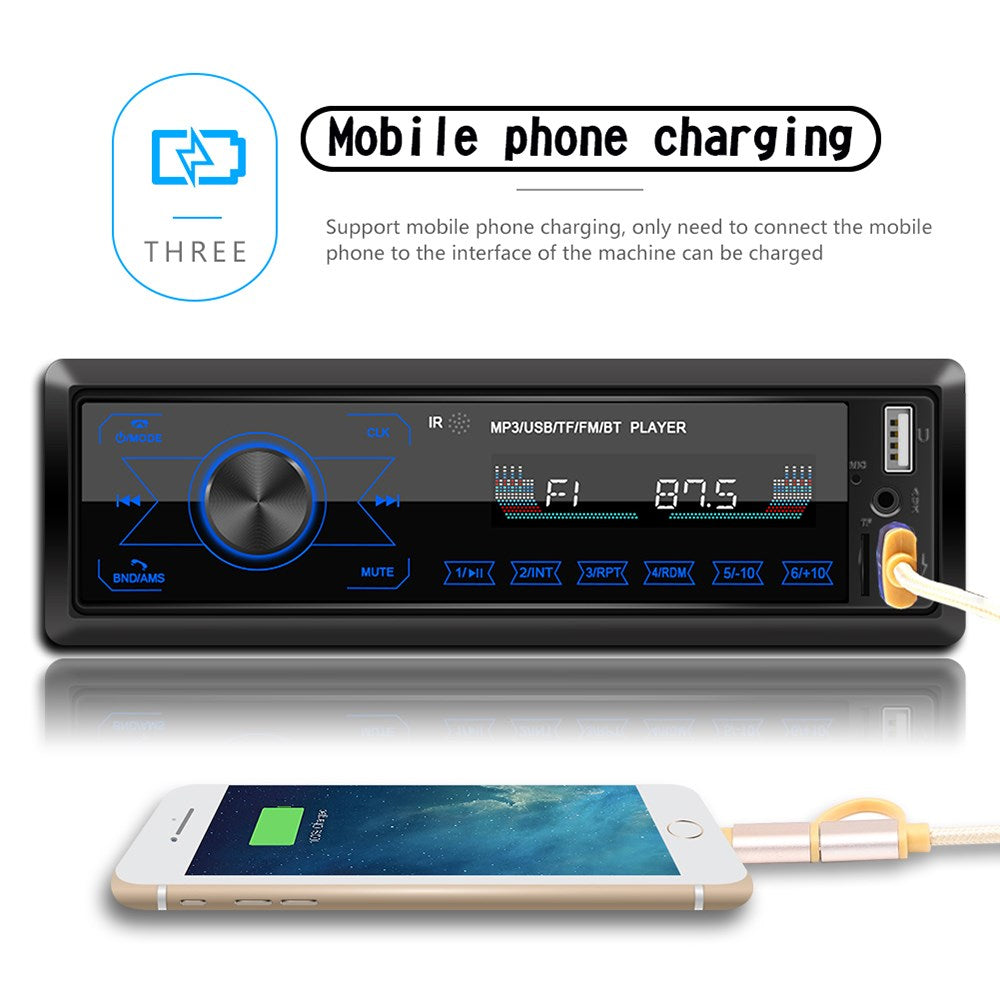 Bluetooth enkele 1 Din autoradio USB AUX MP3-speler touchscreen radio in het dashboard