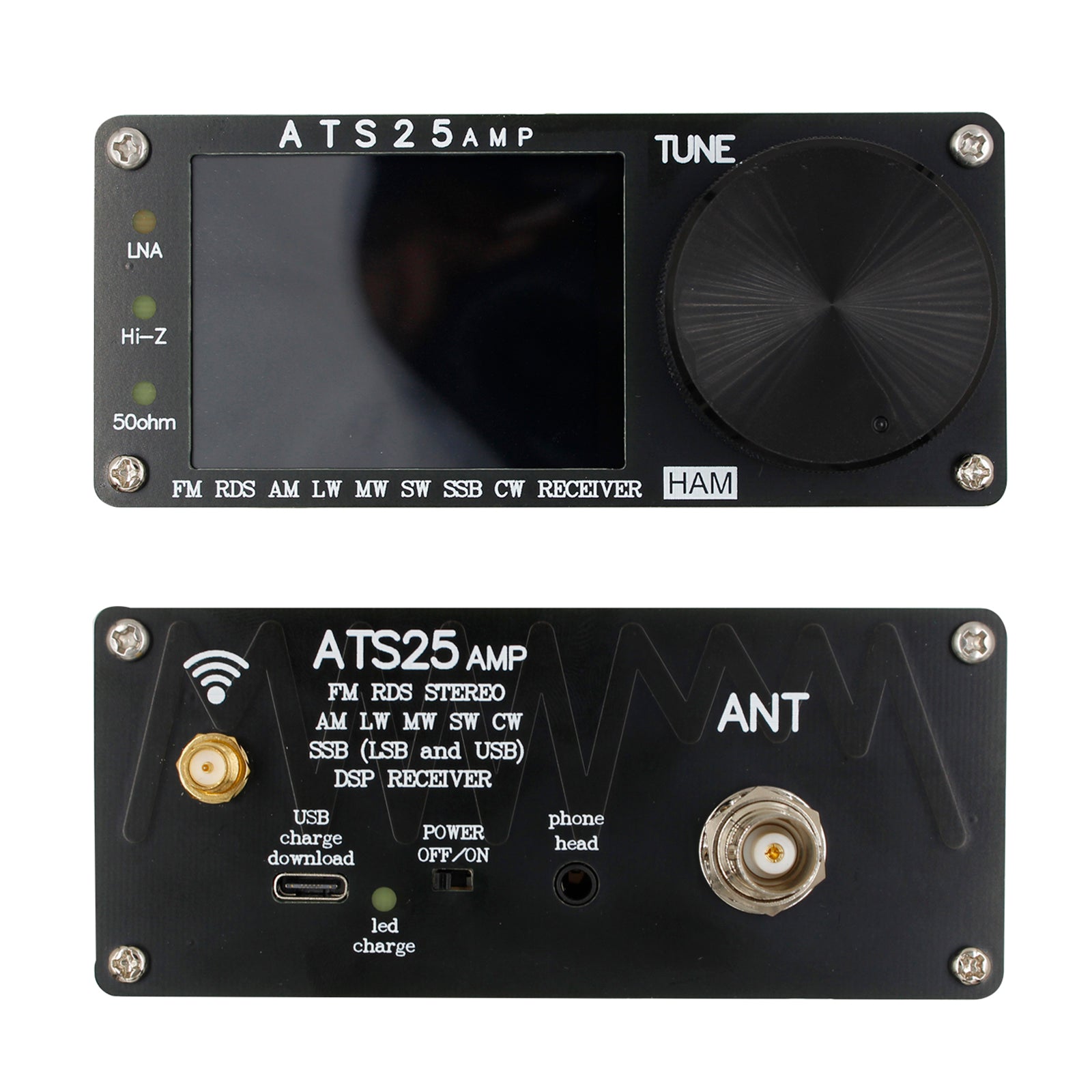 ATS25AMP Full-band radio-ontvanger FM RDS SW SSB DSP-ontvanger met 2,4-inch touchscreen