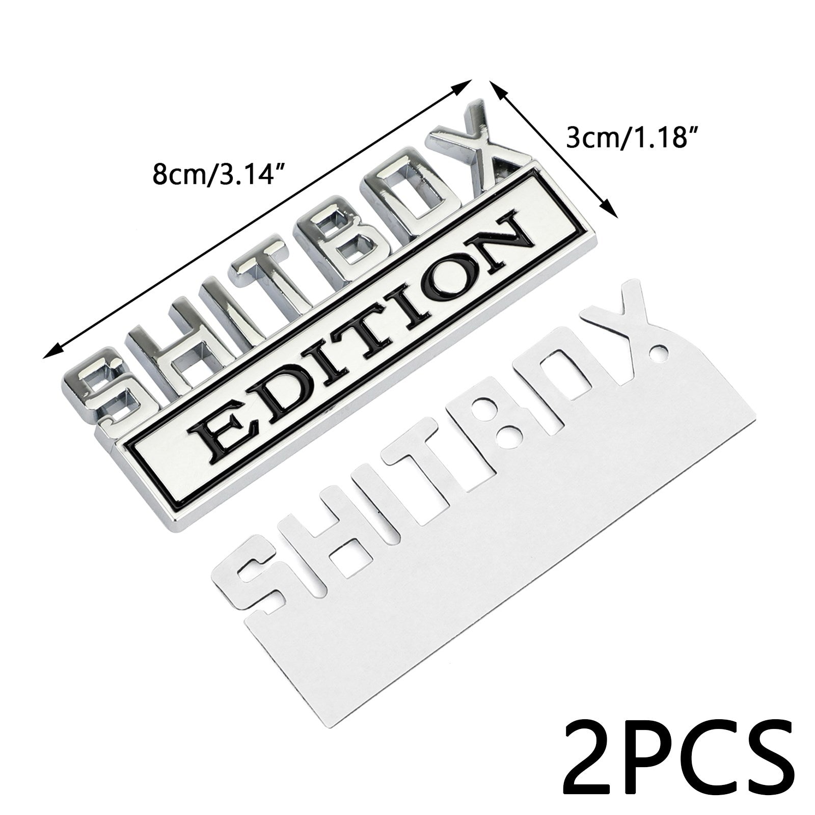 2pc Shitbox Edition embleem sticker badges stickers voor Ford Chevr auto vrachtwagen #B generiek