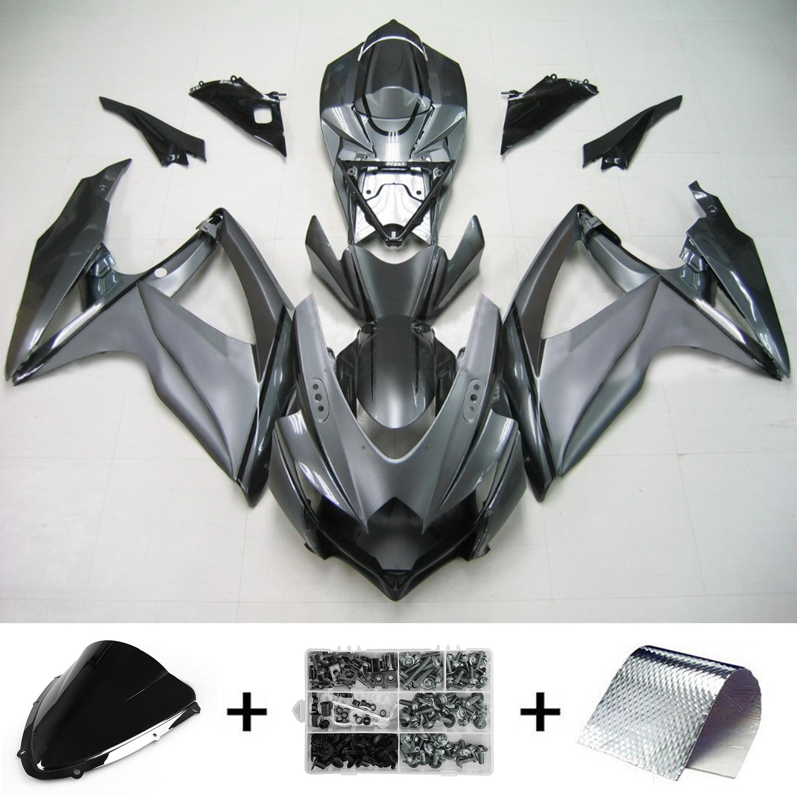 2008-2010 Suzuki GSXR 600/750 K8 Amotopart Kit de carénage d'injection carrosserie plastique ABS #153