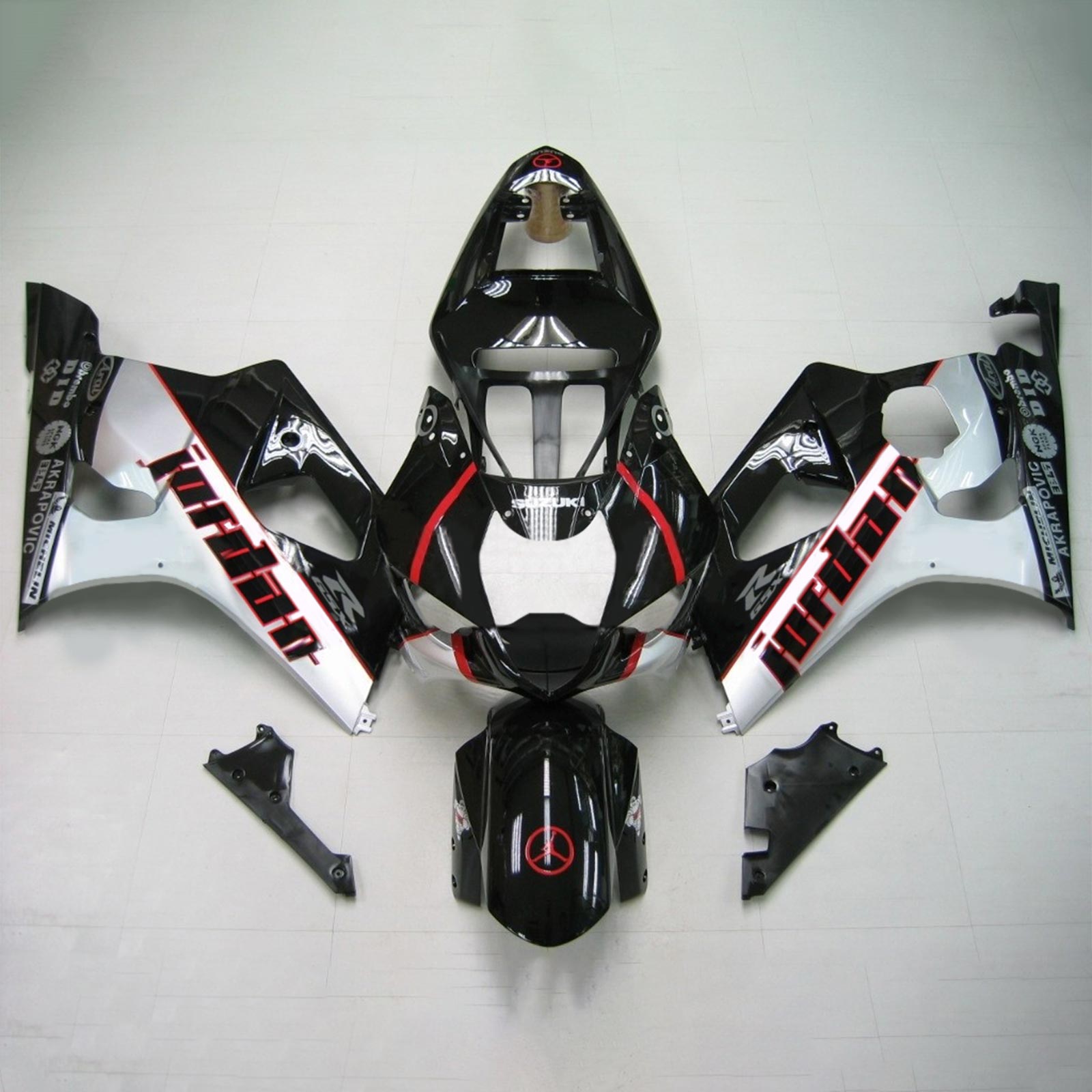 2003-2004 Suzuki GSXR1000 K3 Amotopart Injection Fairing Kit Karosseri Plast ABS #124