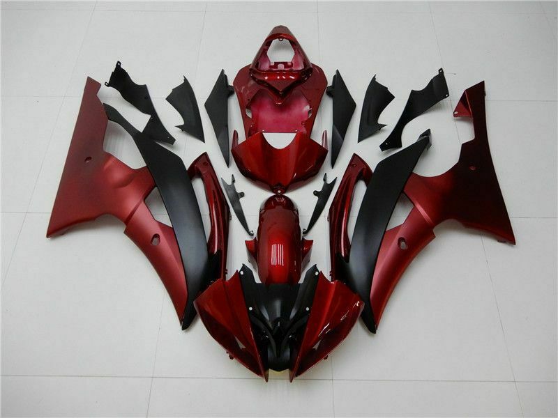 Kuip Injectie Plastic Body Kit Geschikt Voor YAMAHA YZF-R6 2008-2016 Mat Rood Zwart Generiek