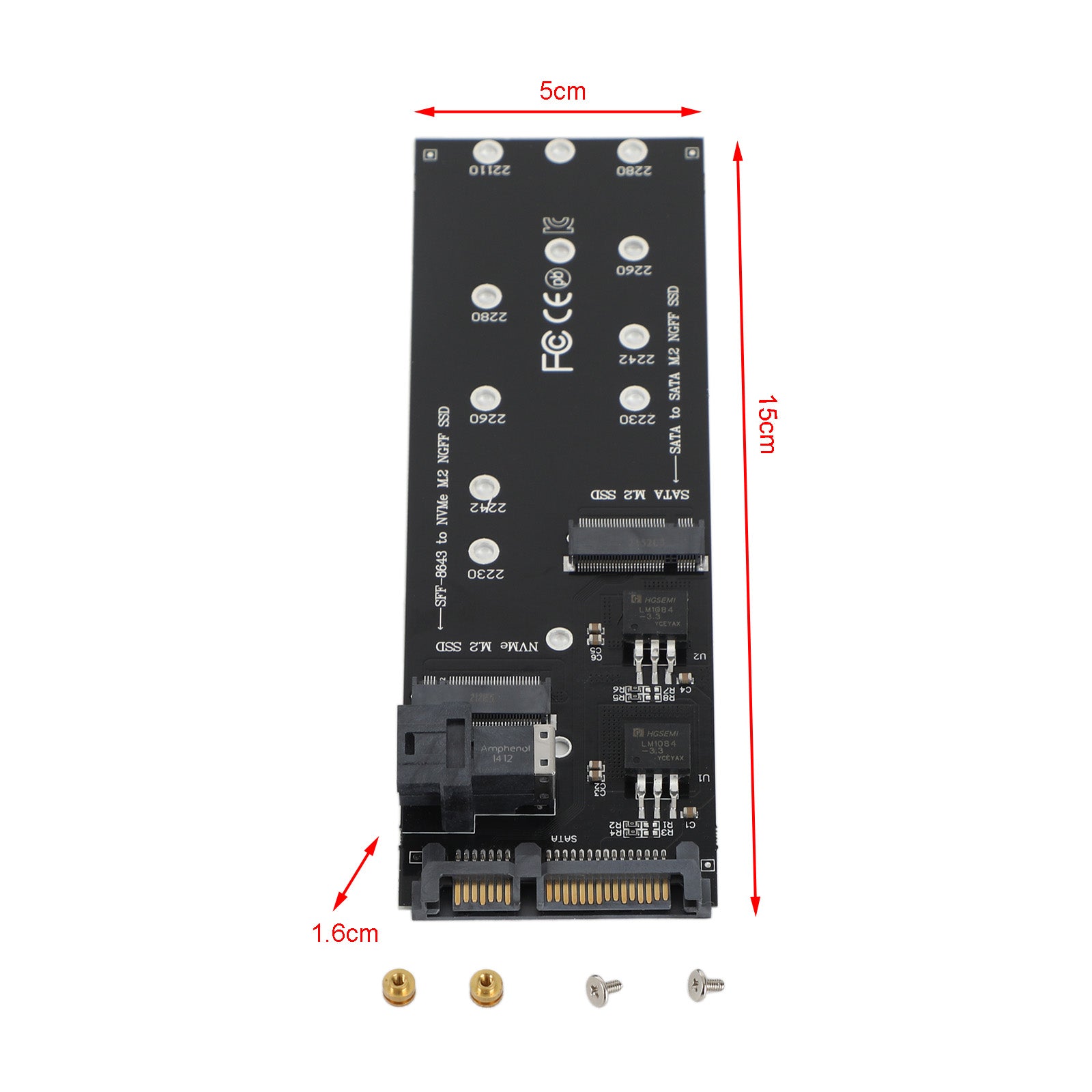 M2 harde schijf SFF-8643 naar U2 NGFF M-Key naar HD SAS NVME PCIe SSD SATA-adapter