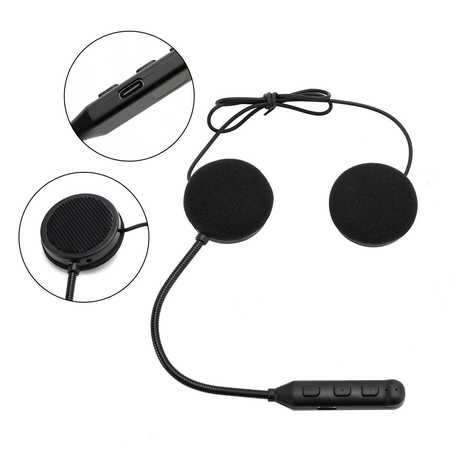 Haut-parleur universel, casque de lecteur, écouteurs Bluetooth, noir pour moto