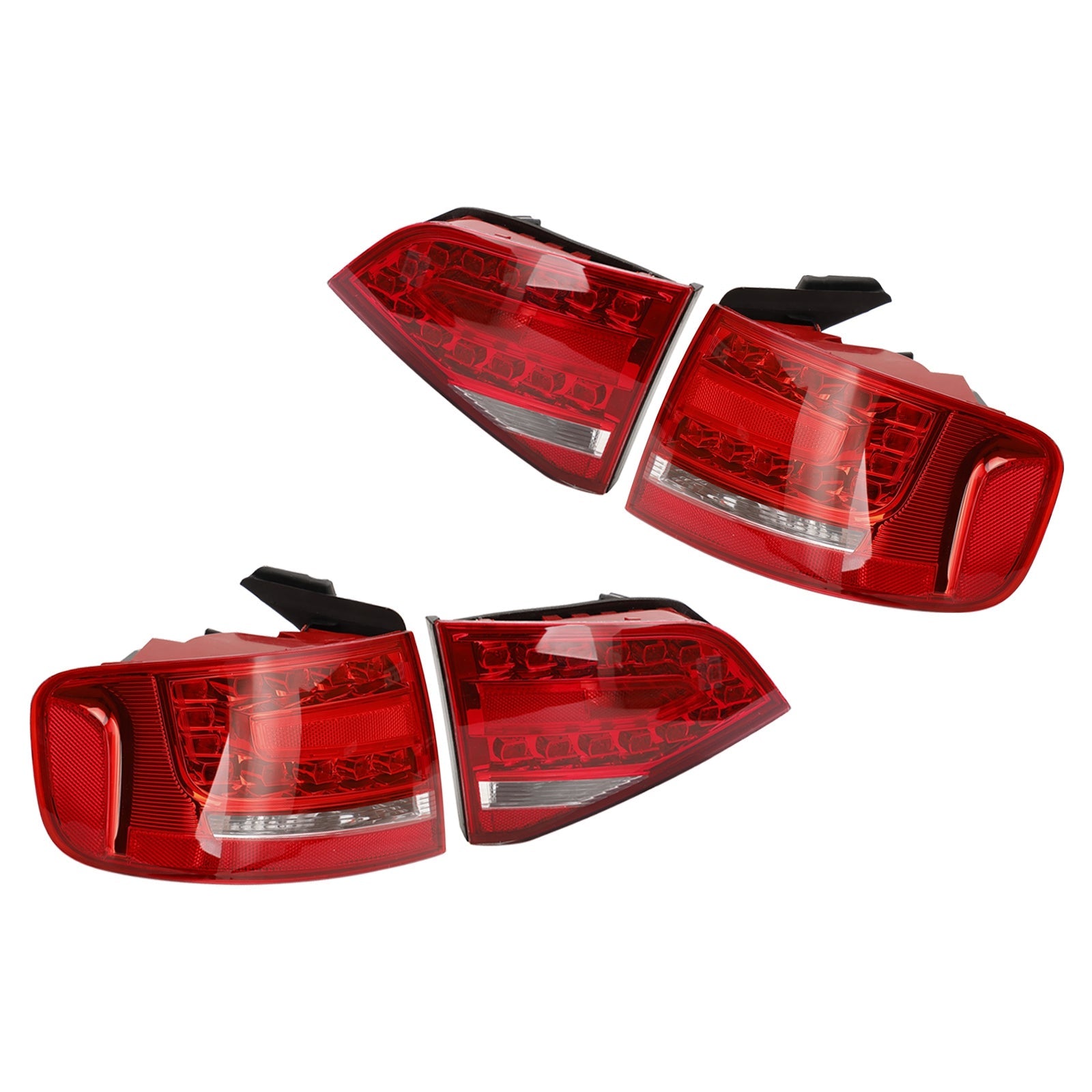 2009-2012 Audi A4 S4 Sedan A4 Outer+Inner Trunk LED Tail Light Lamp 4pcs 8K5945093K