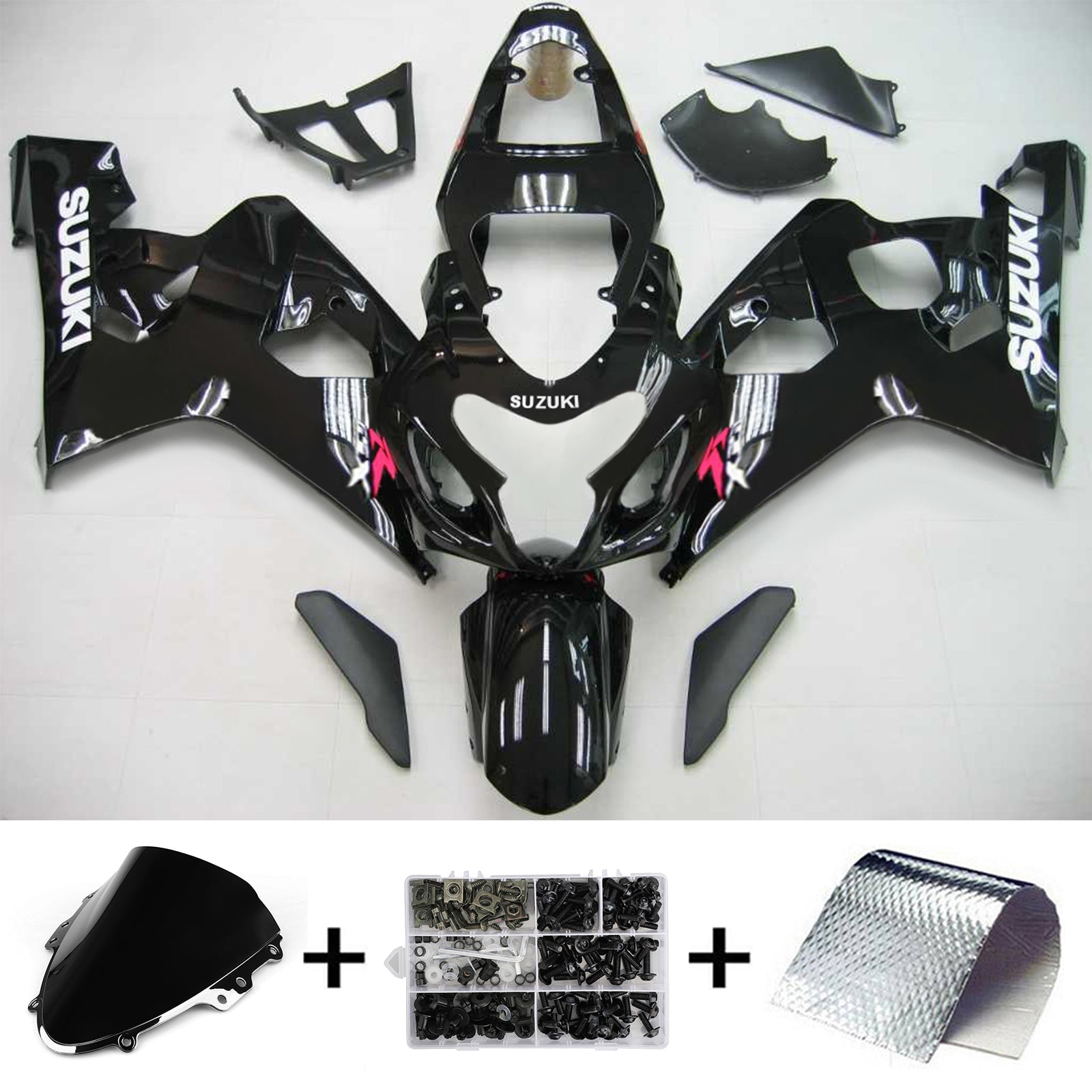 2004-2005 Suzuki GSXR 600/750 K4 Kit de carénage d'injection carrosserie plastique ABS #102 Amotopart