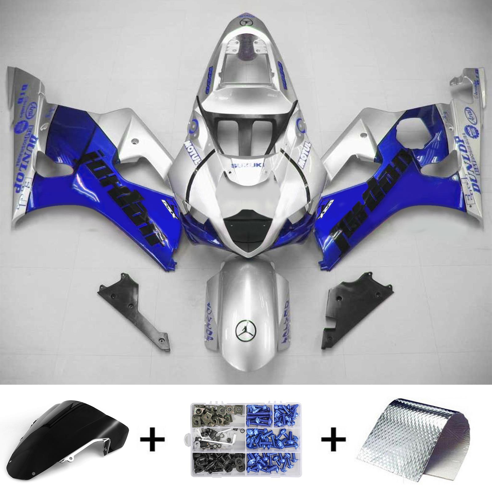 2003-2004 Suzuki GSXR1000 K3 Amotopart Injection Fairing Kit Karosseri Plast ABS #113