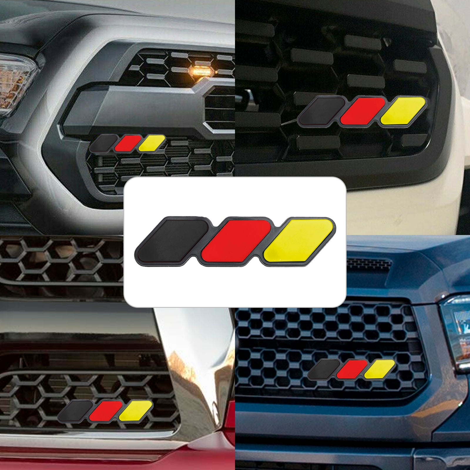 Tri-Color Grille Badge Emblem Car Accessories for Toyota Tacoma TRD Tundra RAV4