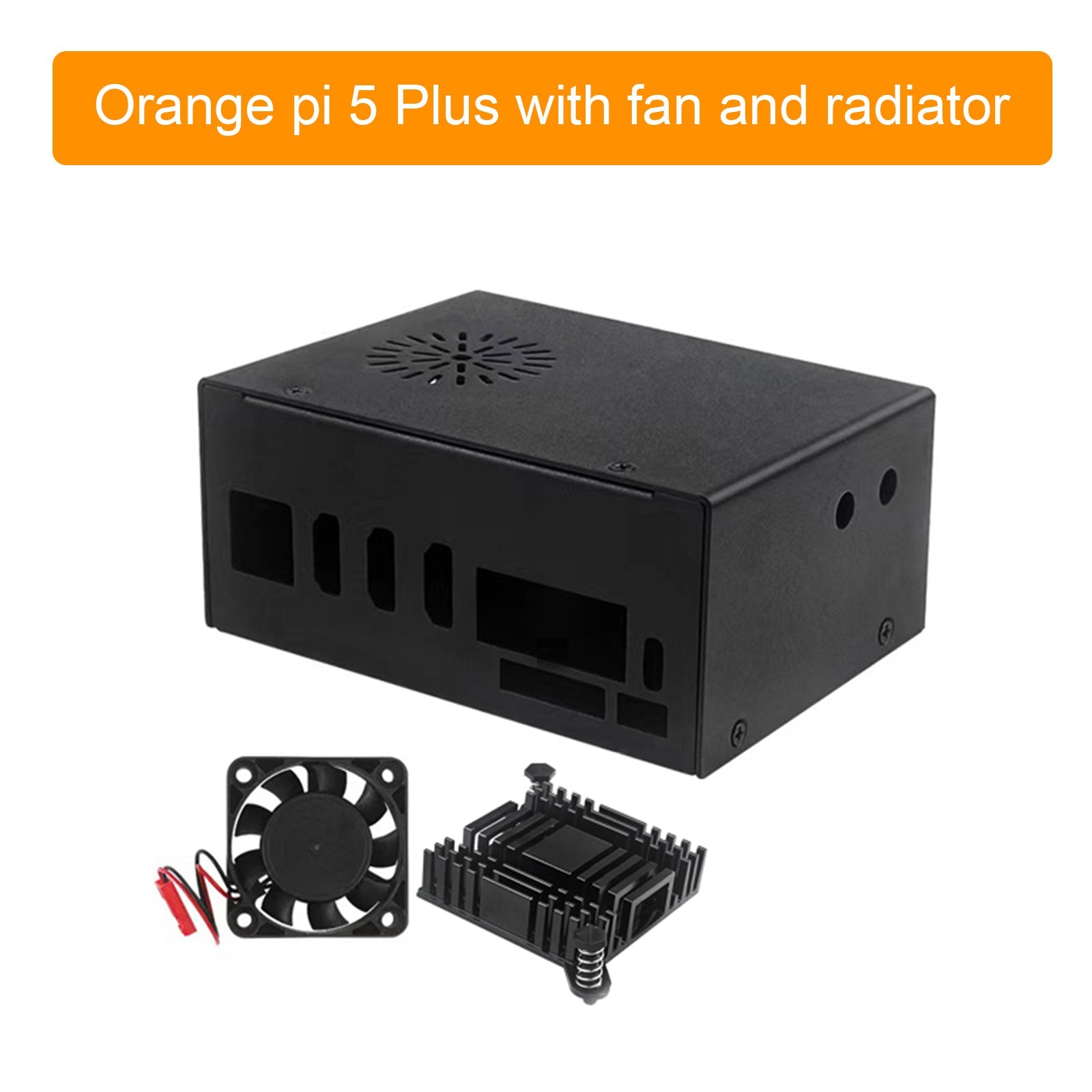 Fit for Orange pi 5 Plus metal cooling case with fan and external antenna WIFI