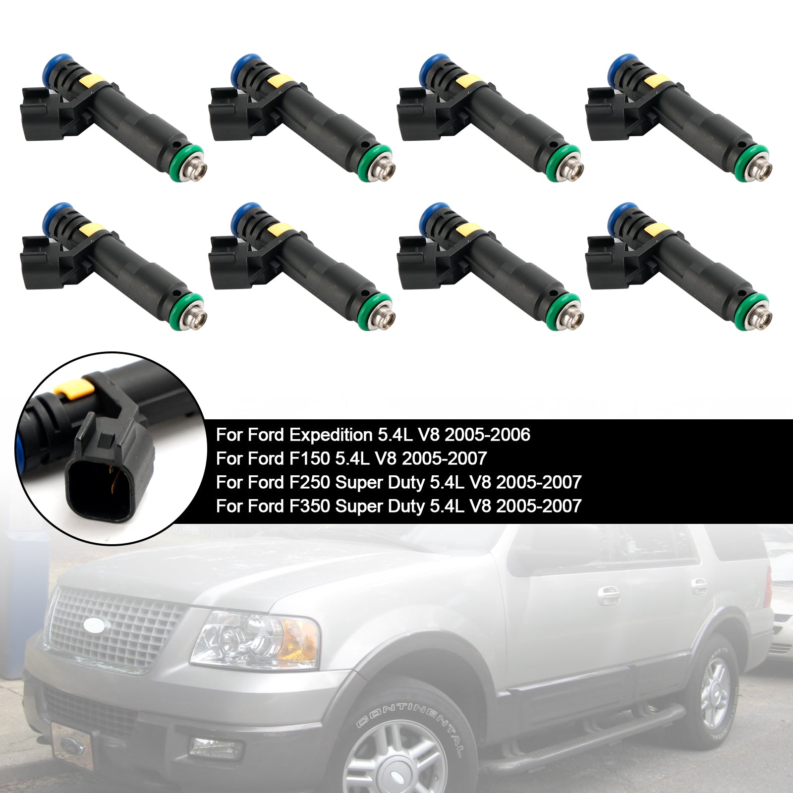 8PCS Fuel Injector Fit Ford F150 F250 F350 Expedition Super Duty 2005-2007 5.4L