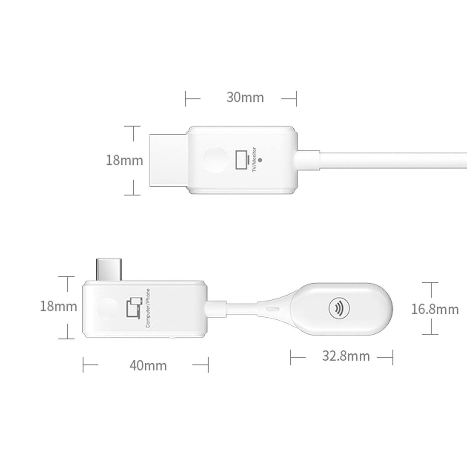 Receptor transmisor de vídeo inalámbrico HDMI tipo C extensor de 50M para teléfono PC a TV