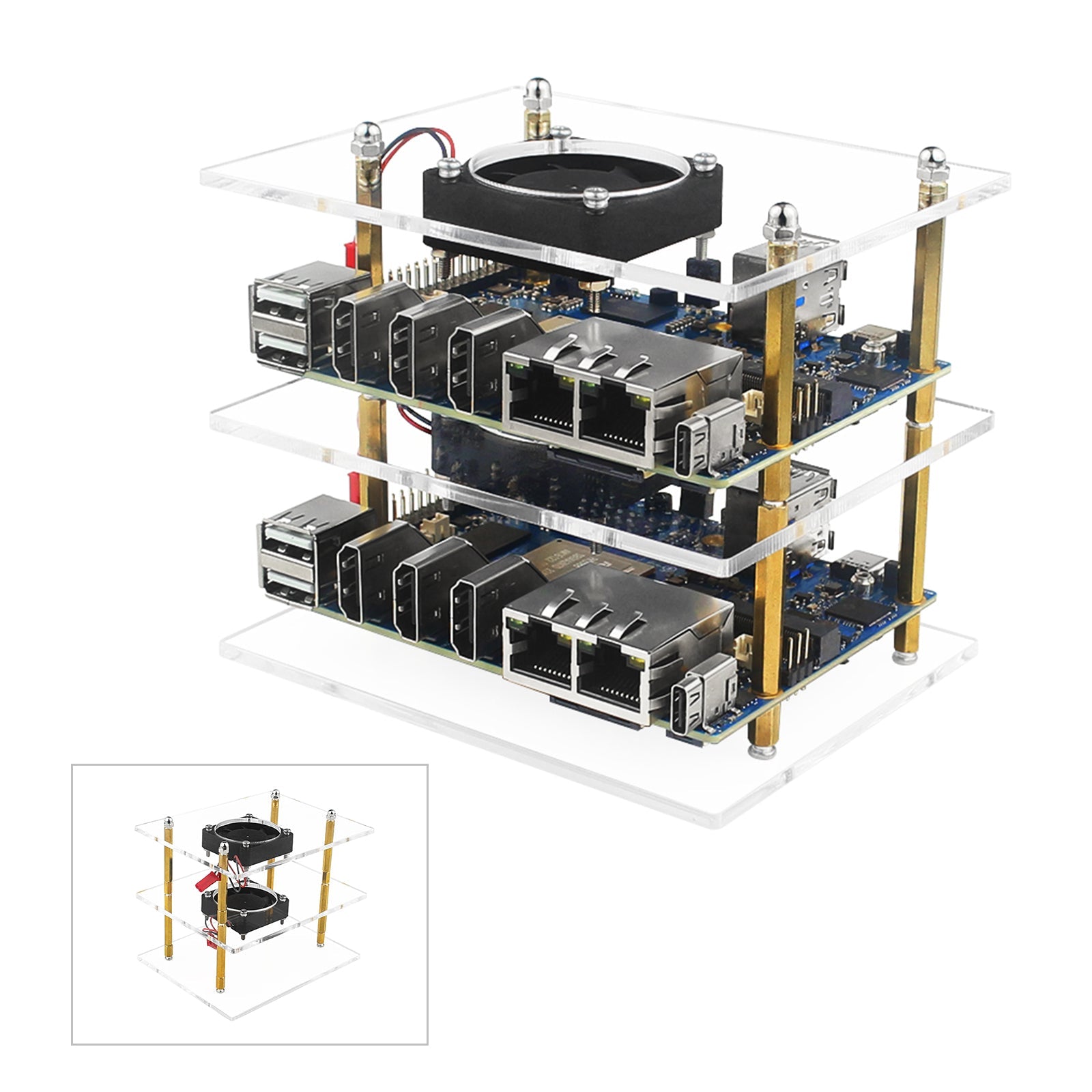 Orange Pi 5 Plus Orangepi Protective Shell Two-Layer Cluster Acrylic Shell