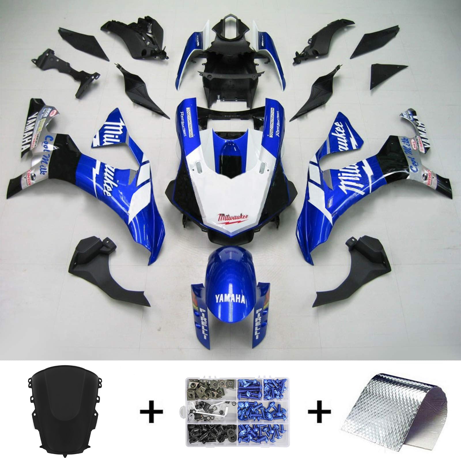 2020-2025 Yamaha Yzf R1 Kit de carénage injection de carrosserie Plastique ABS # 101