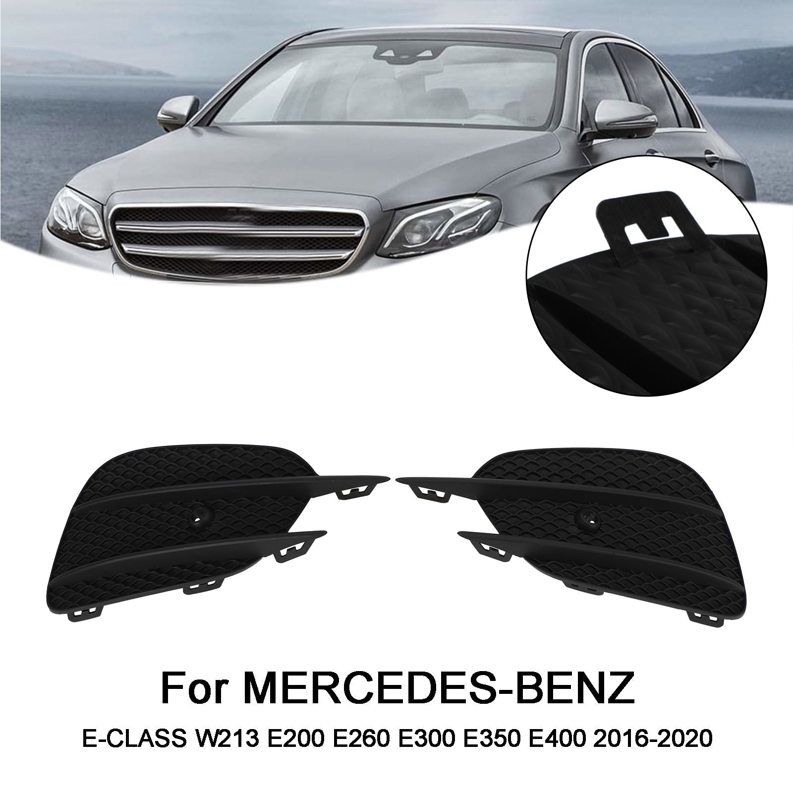 MERCEDES E-KlasseW213 2 stuks bumperrooster mistlampen grill rooster sierlijst afdekking