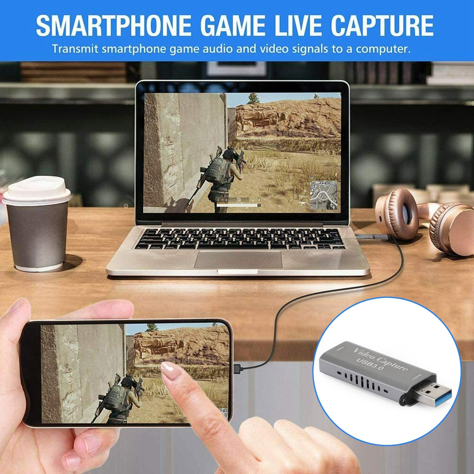 4K 1080P HD to USB 3.0 Video Capture Card Device Plug And Play Live Streaming