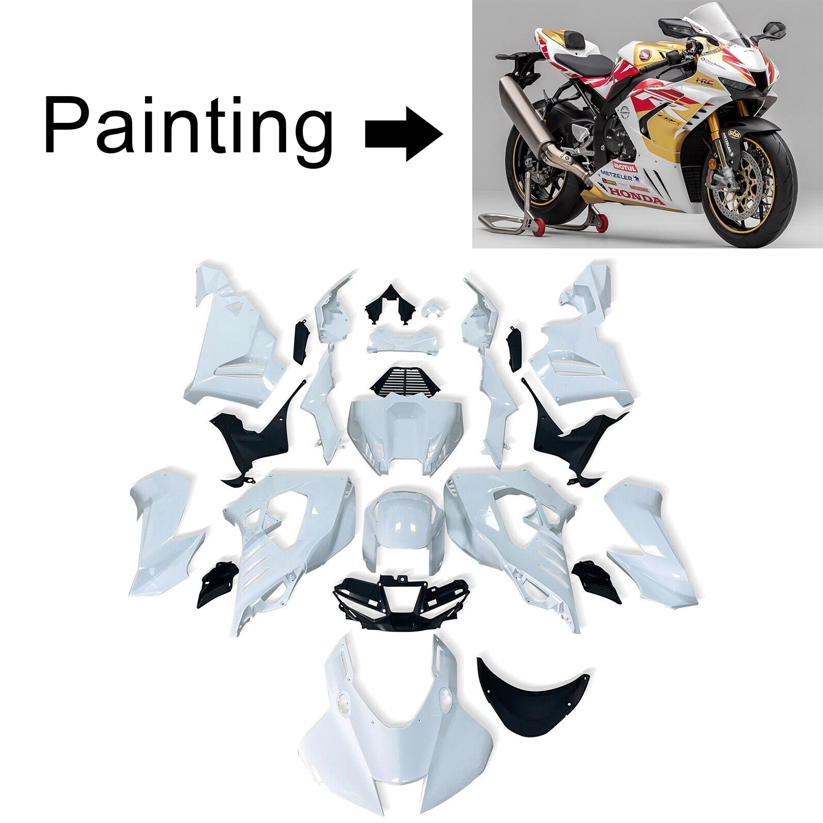 2020-2022 Honda CBR1000RR-R Kit de carénage d'injection Amotopart carrosserie plastique ABS #106