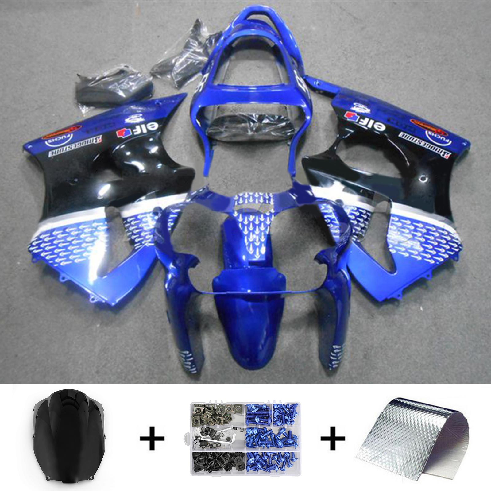 2000-2002 Kawasaki ZX6R 636 2005-2008 ZZR600 Injection Fairing Kit Bodywork#122