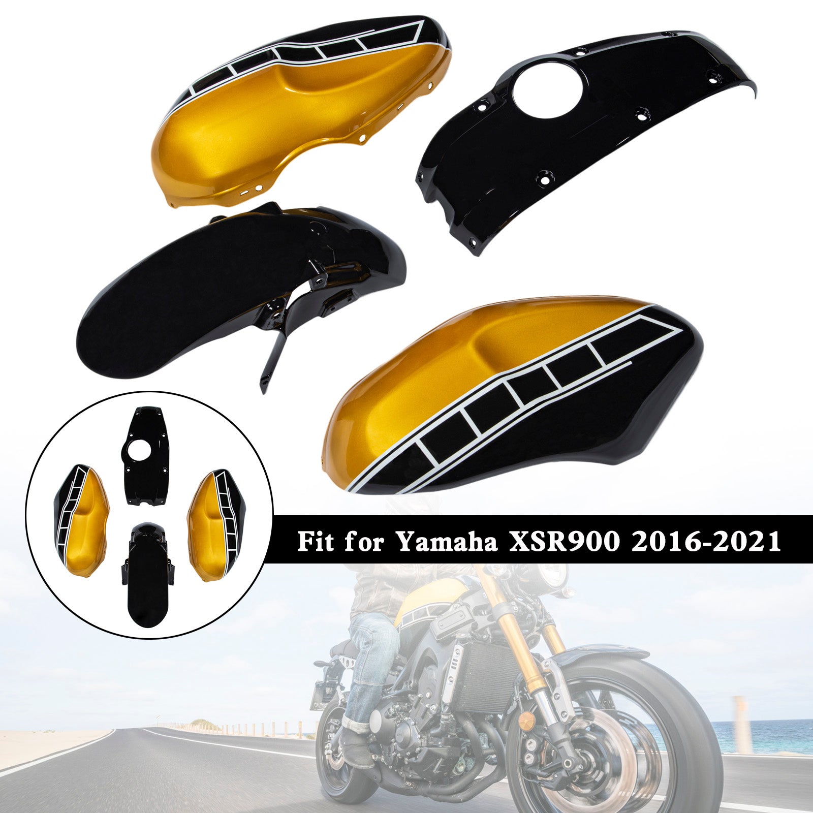 Kit de carénage de carrosserie en plastique ABS d'injection Yamaha XSR900 2016-2021 001#