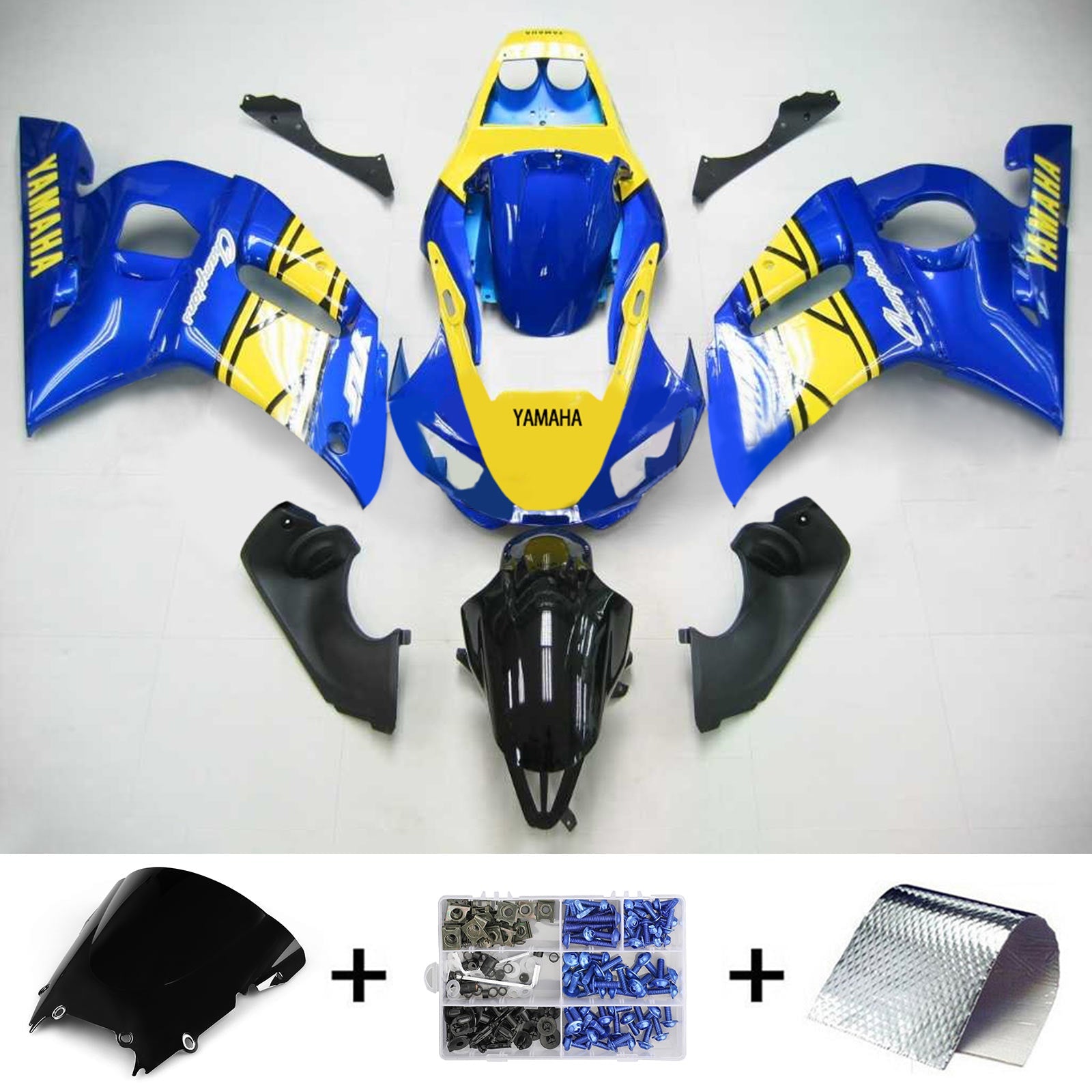 1998-2002 Yamaha YZF 600 R6 Kit de carénage d'injection carrosserie plastique ABS #101