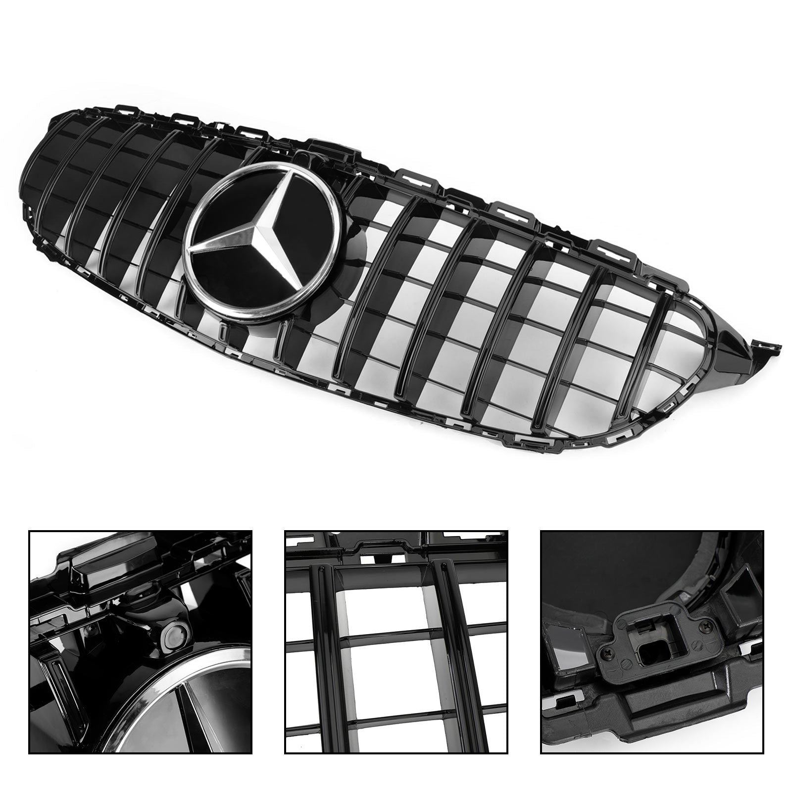 2019-2021 Mercedes Benz C class W205 C300 C250 AMG (models with a camera) GTR Style Grill Grille W/Camera Generic