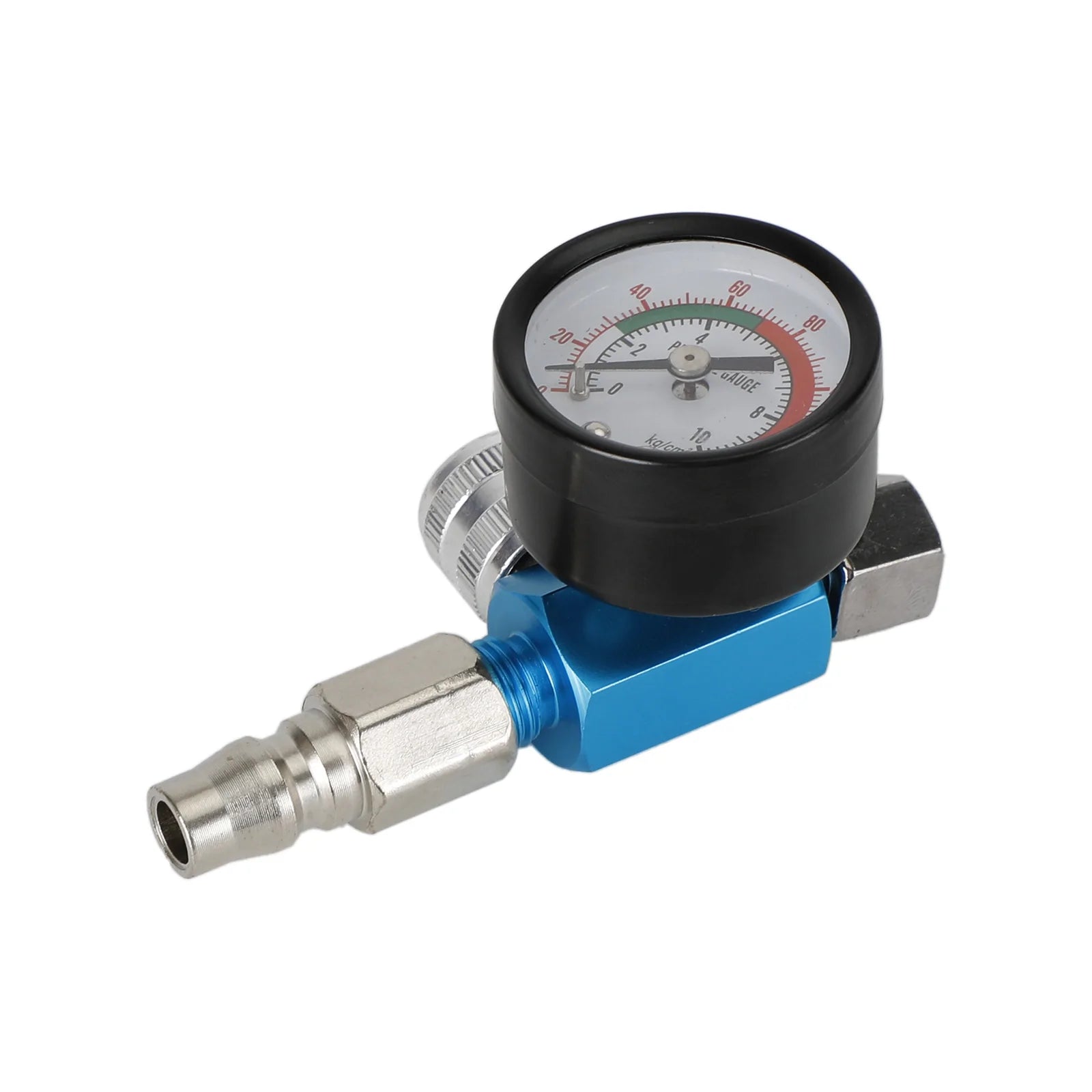 Blue Mini Air Regulator Valve Tool 1/4" Pressure Switch Gauge For Paint Gun