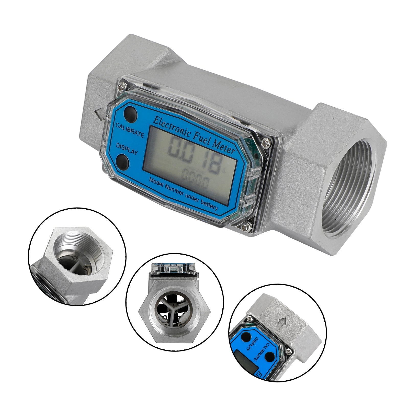 Turbine Digital Diesel Fuel Flow Meter Oval Gear Flow Gauge BSPT/NPT