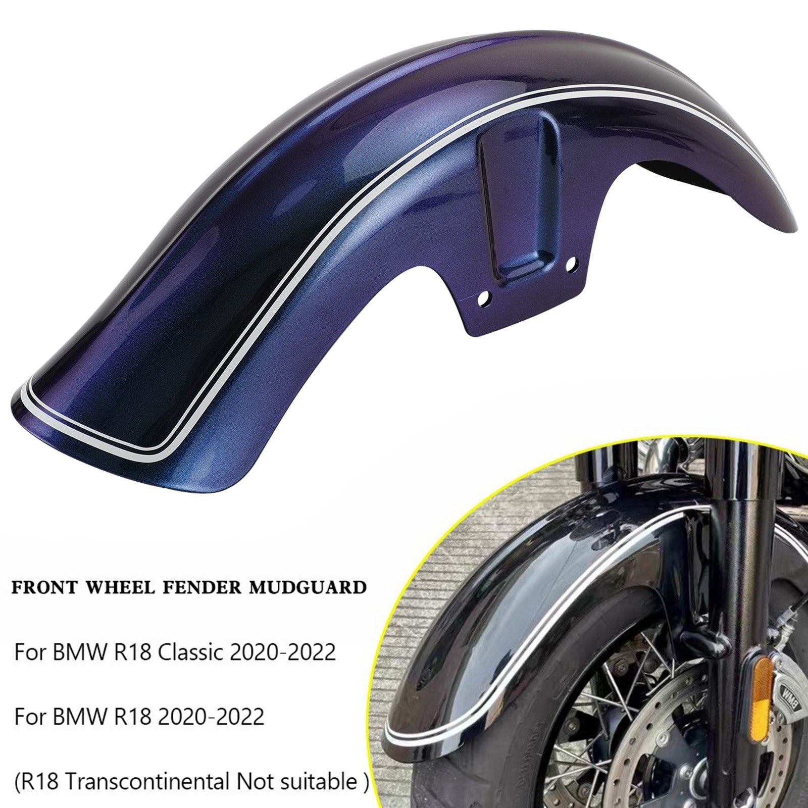 Front Wheel Fender Mudguard Splash Guard For BMW R18 Classic R 18 2020-2022