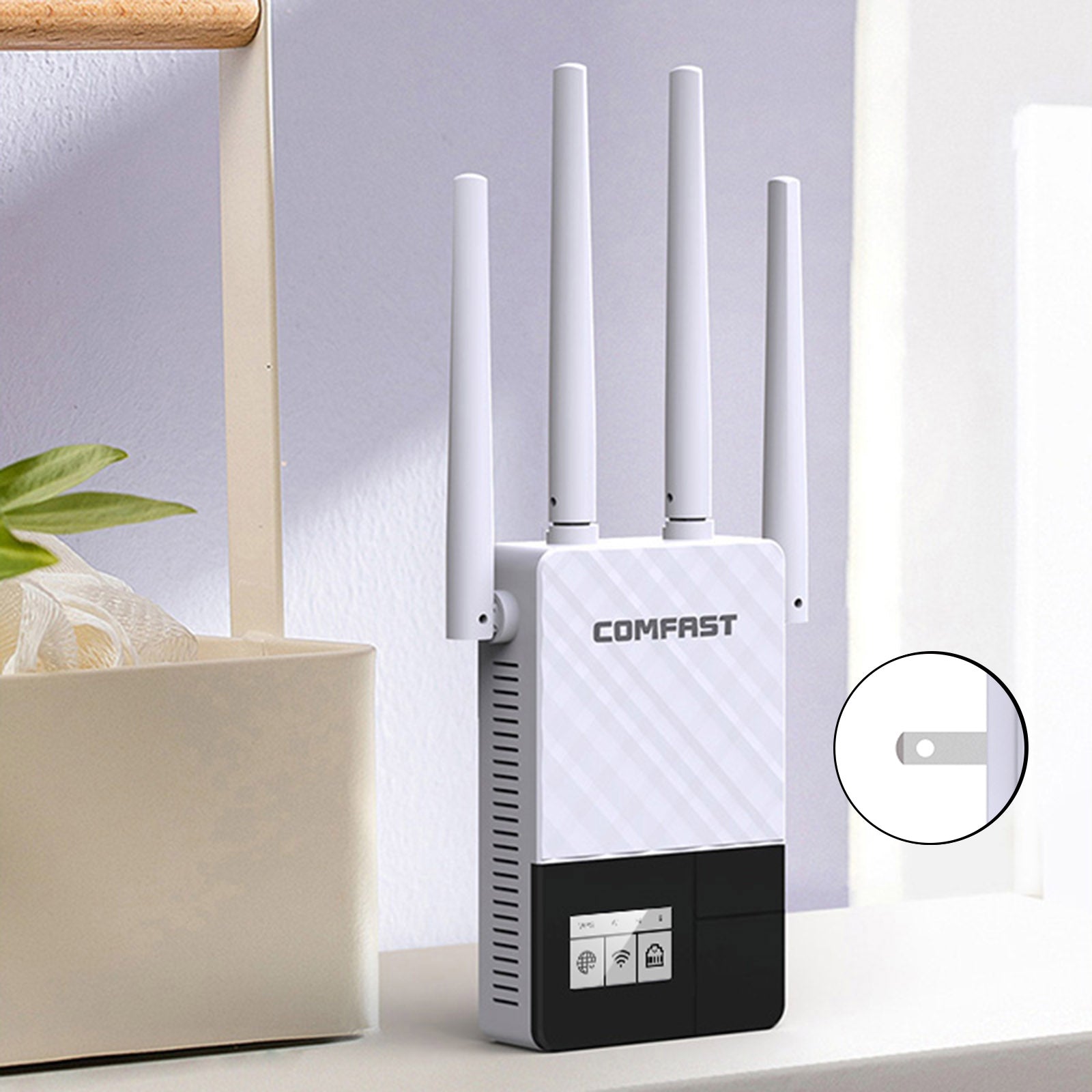 Dual Band 2.4G 5G WiFi Extender Signal Amplifier WiFi Booster 1200Mbps UK Plug