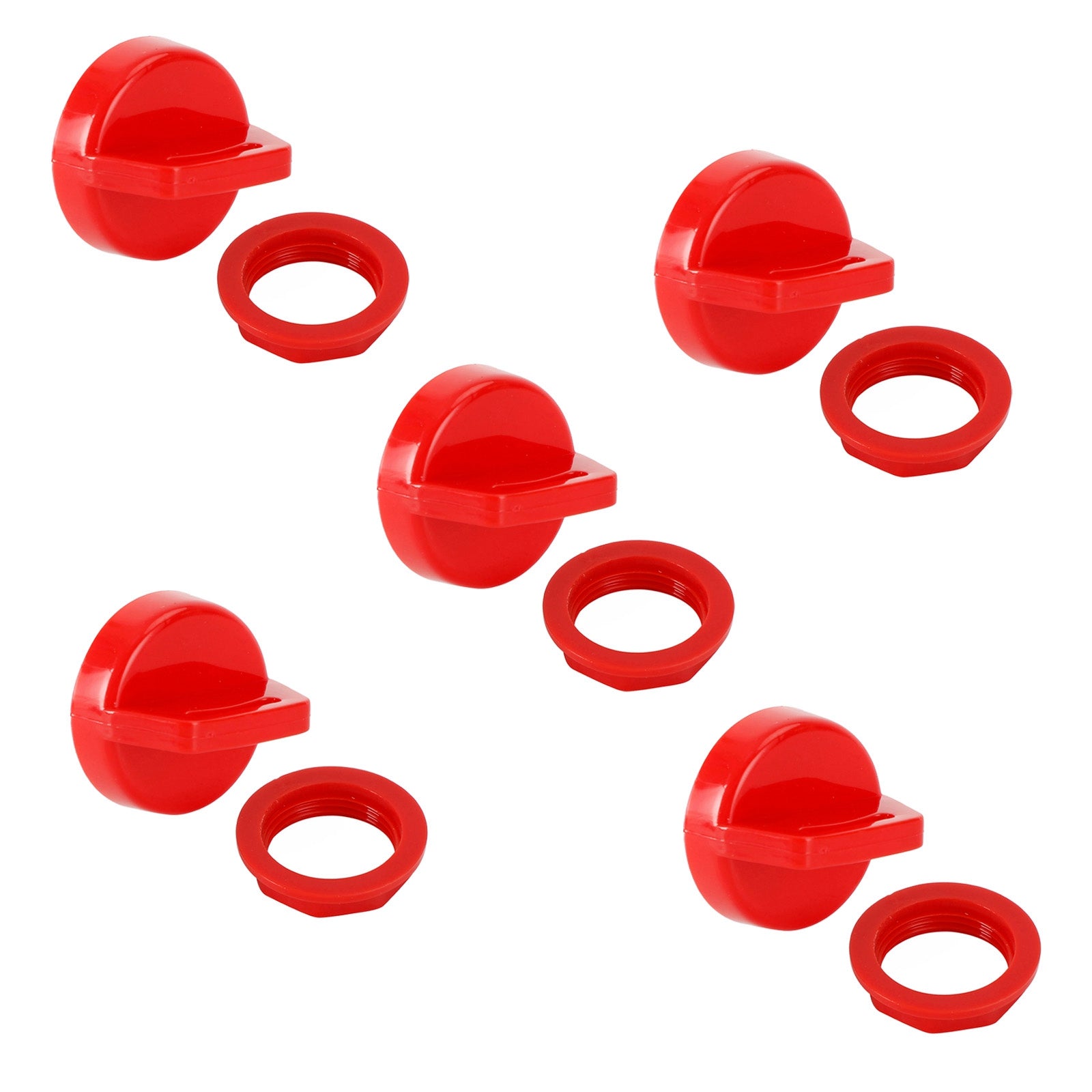 Polaris RZR XP 570 800 900 1000 5433534 Lot de 5 cache-clés de contact rouge avec écrou