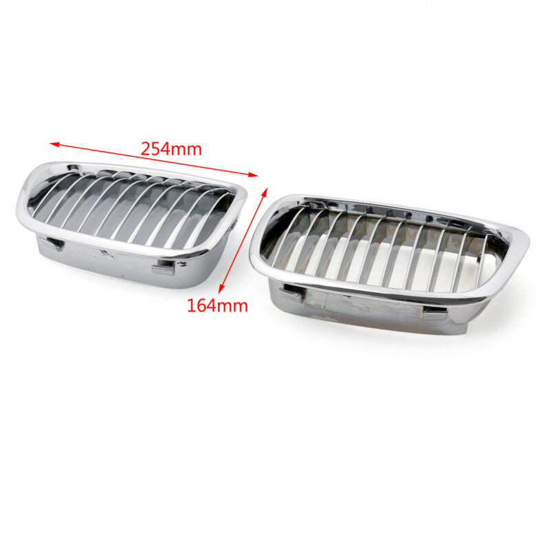 Chrome Front Kidney Grill Mesh Grille Fit BMW E39 5 Series 1999-2003