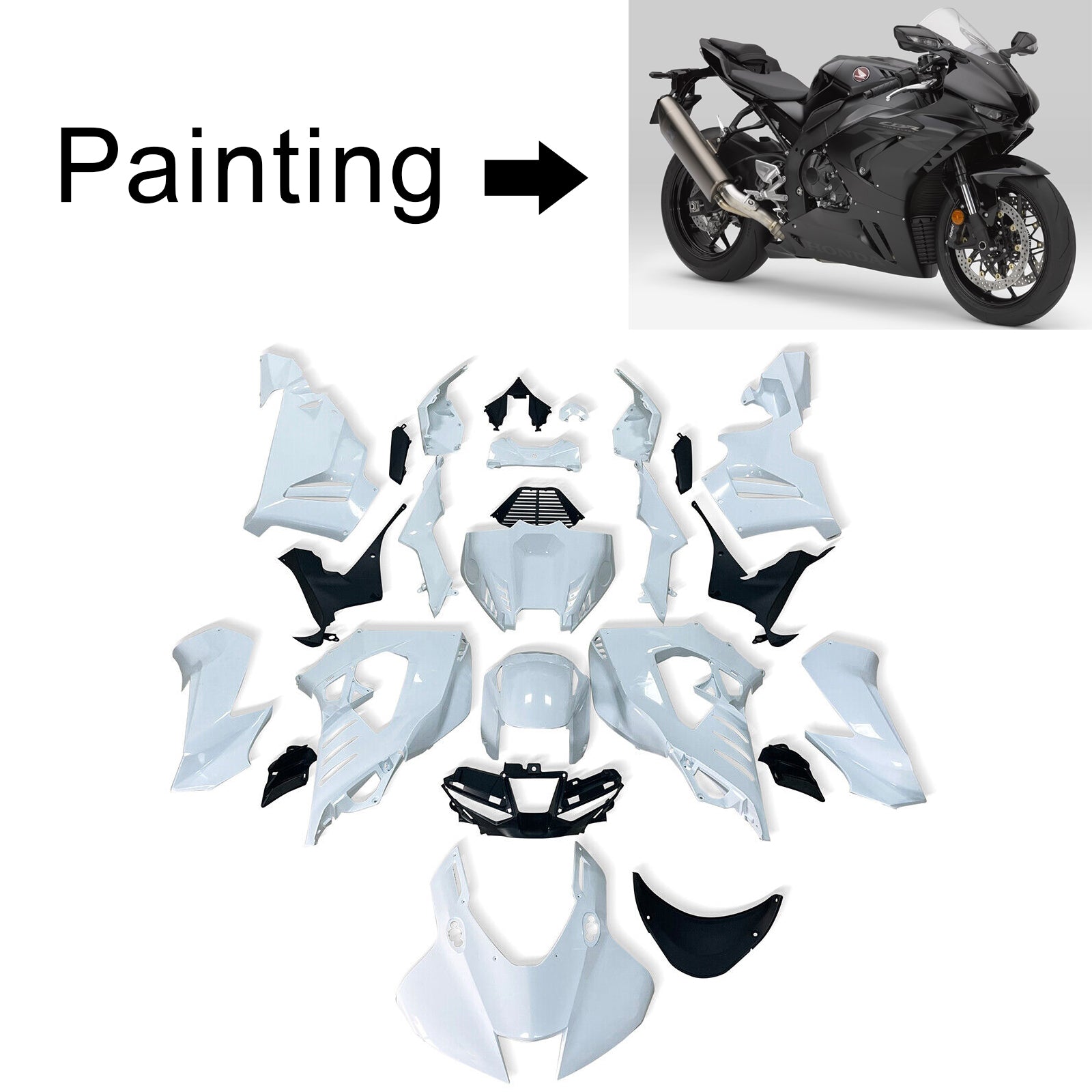 2020-2022 Honda CBR1000RR-R Kit de carénage d'injection Amotopart carrosserie plastique ABS #107