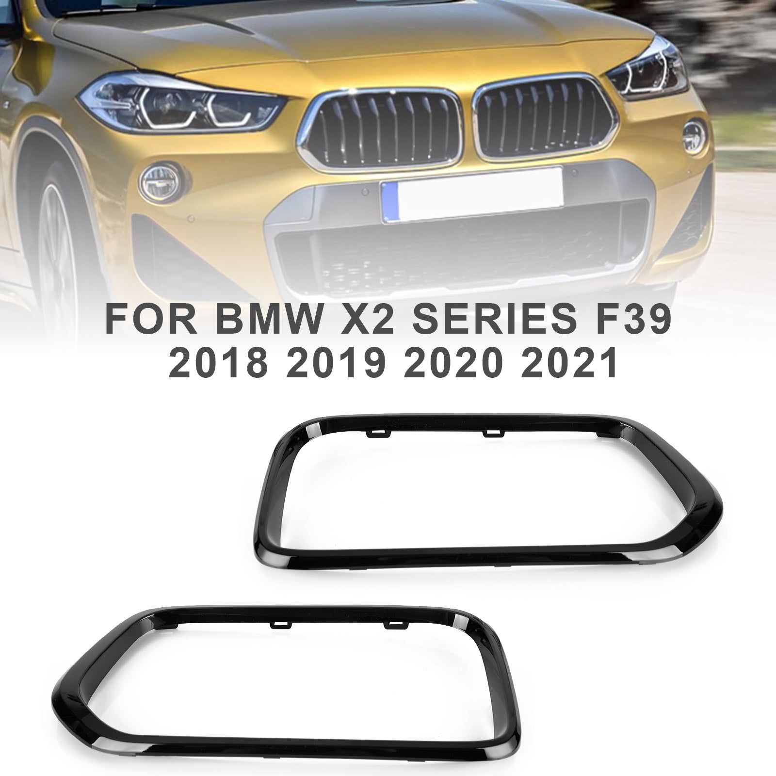 2018-2023 BMW X2 Series F39 Front Bumper Grill Frame Cover Trim 51712455246 51712455247 Generic