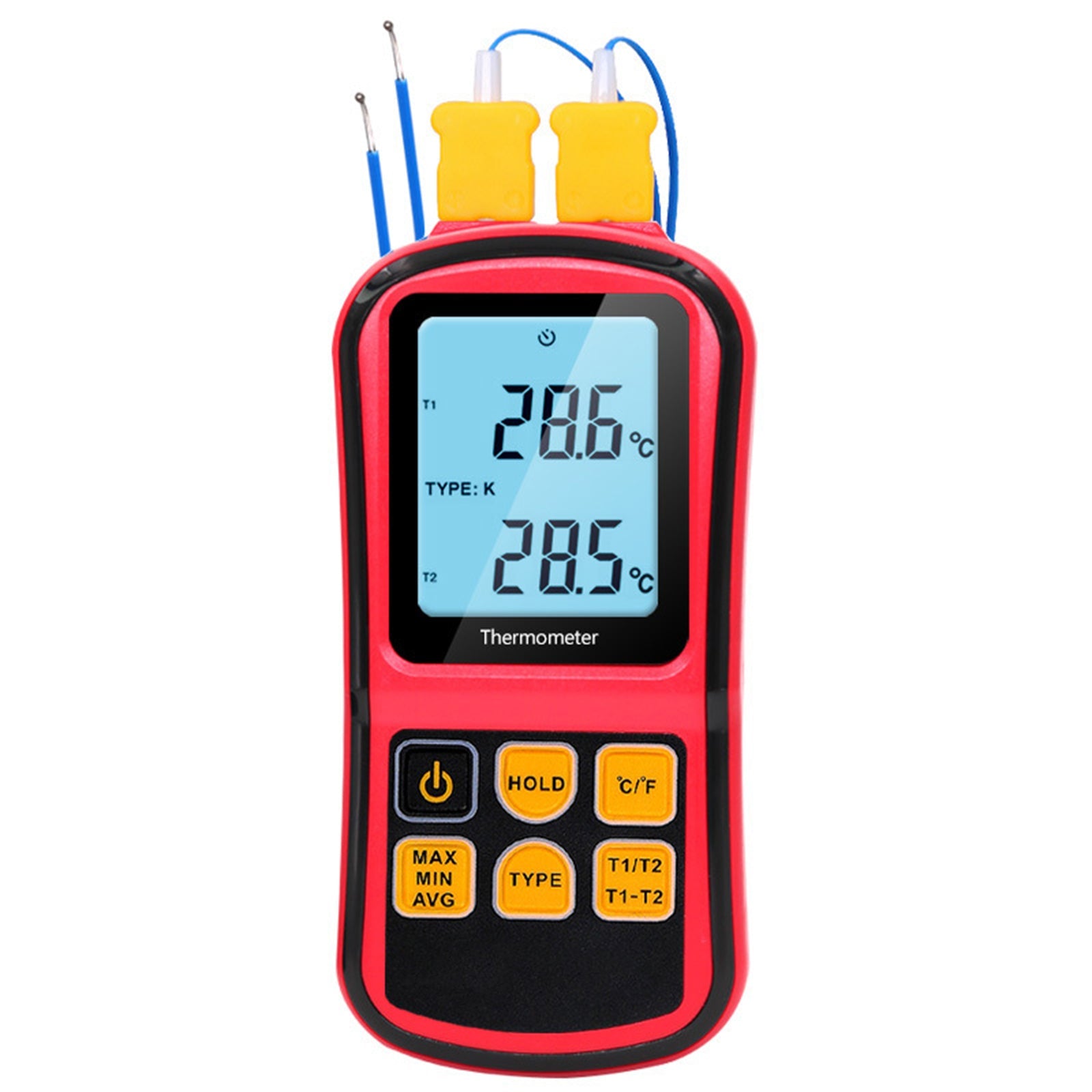 Thermomètre numérique à Thermocouple, testeur de température à double canal LCD