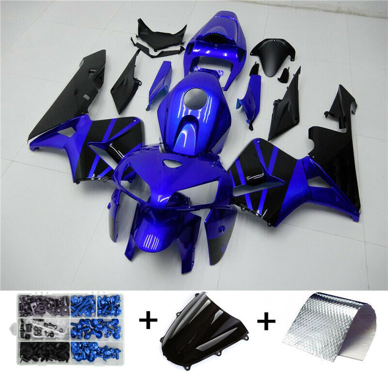 2005-2006 Honda CBR600RR kuip blauw-zwarte set