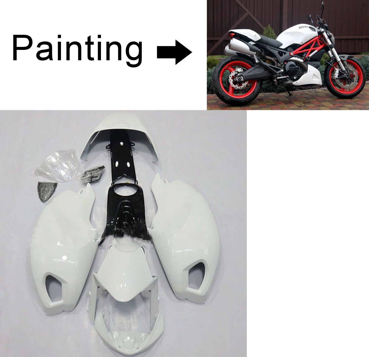 All years Ducati Monster 696 796 1100 S EVO Fairing Kit Bodywork