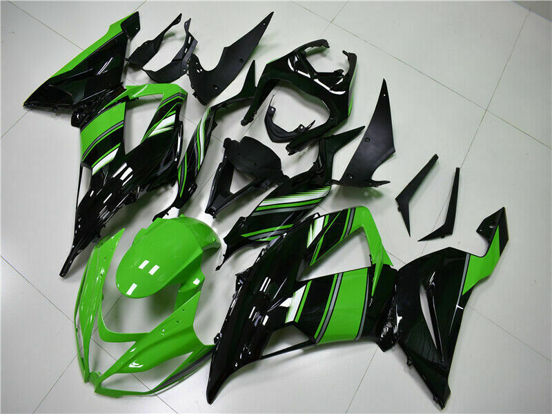 2013-2016 Kawasaki Zx6R Amotopart Kit de plástico de inyección de carenado Kit verde con perno