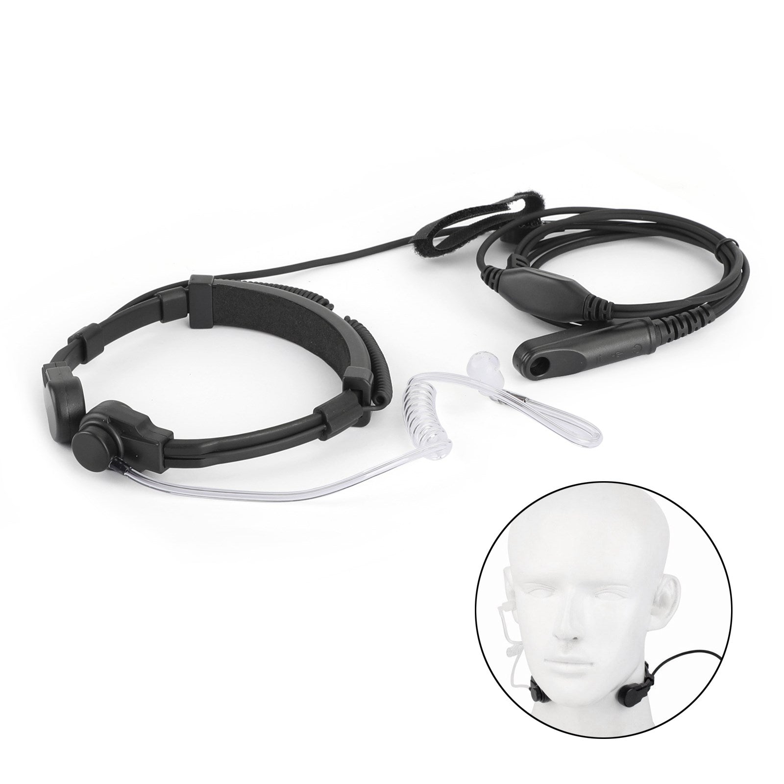 Casque micro de gorge tactique adapté pour Baofeng UV-9R Plus BF-9700 BF-A58 UV-82WP