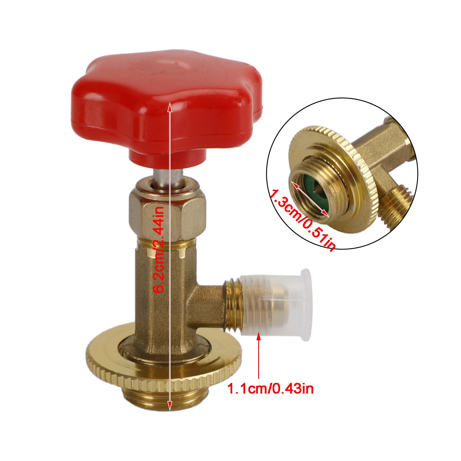 1/4" SAE R134a Refrigerant Brass AC Can Bottle Tap Adapter Opener Valve